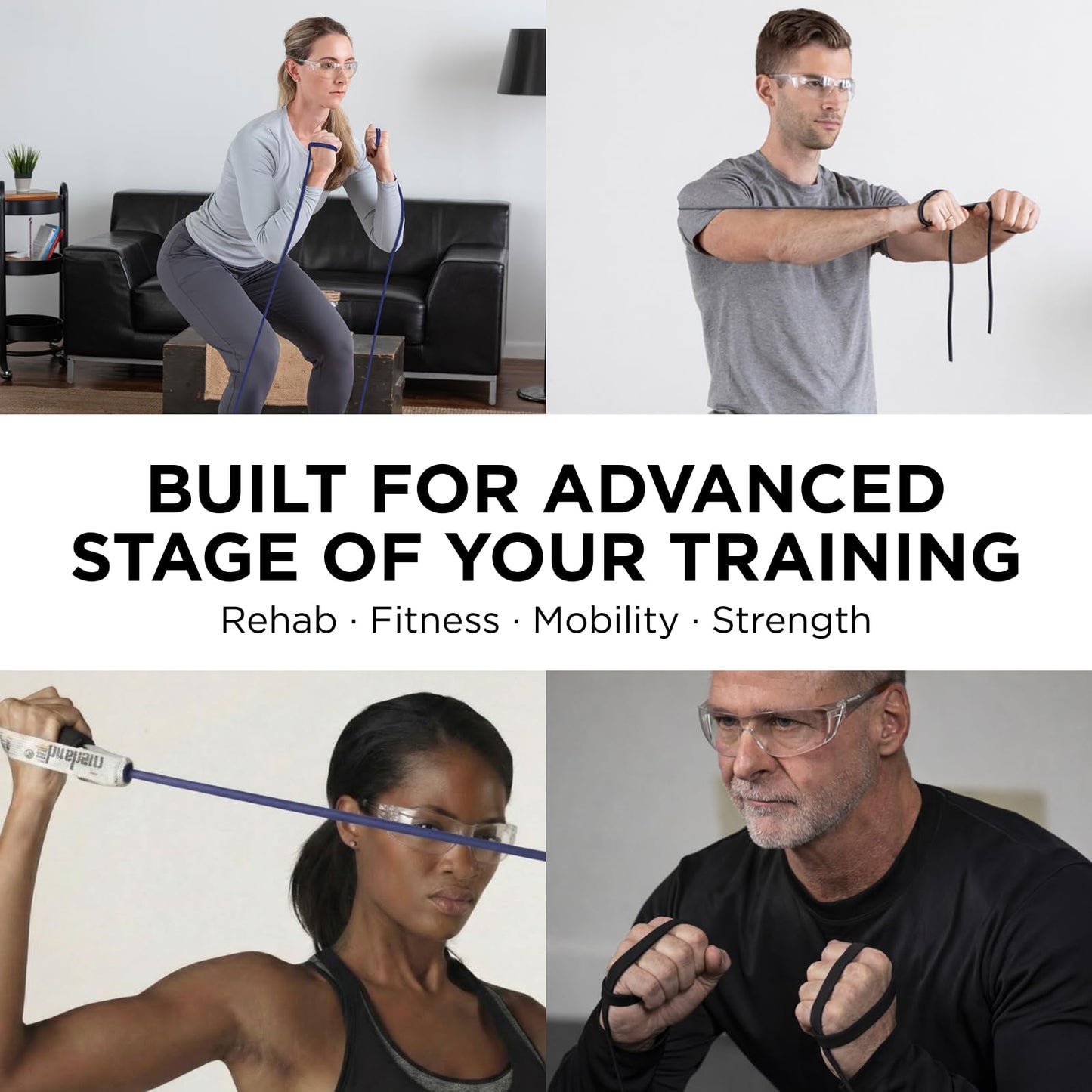 THERABAND Resistance Tubes, Advanced Set, Blue & Black, 5 ft Latex Tubing, Home or Clinic Use, Cut-to-Fit, Color-Coded Resistance Bands for Upper & Lower Body Workouts