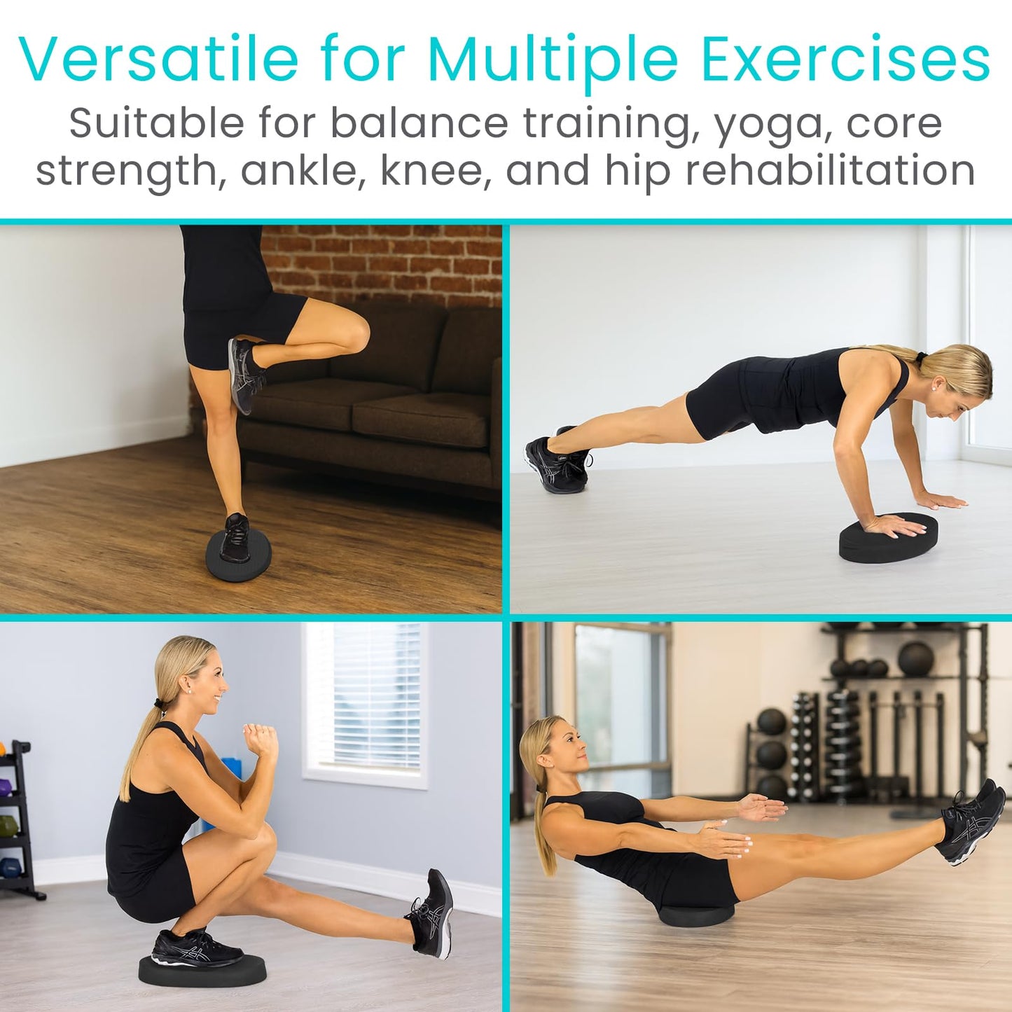 Vive Balance Pad - Physical Therapy Foam Stability Trainer - Non-Slip Wobble Cushion for Exercise, Rehabilitation, Workouts, Yoga, Core Strength, Pilates - Device for Women, Men & Kids