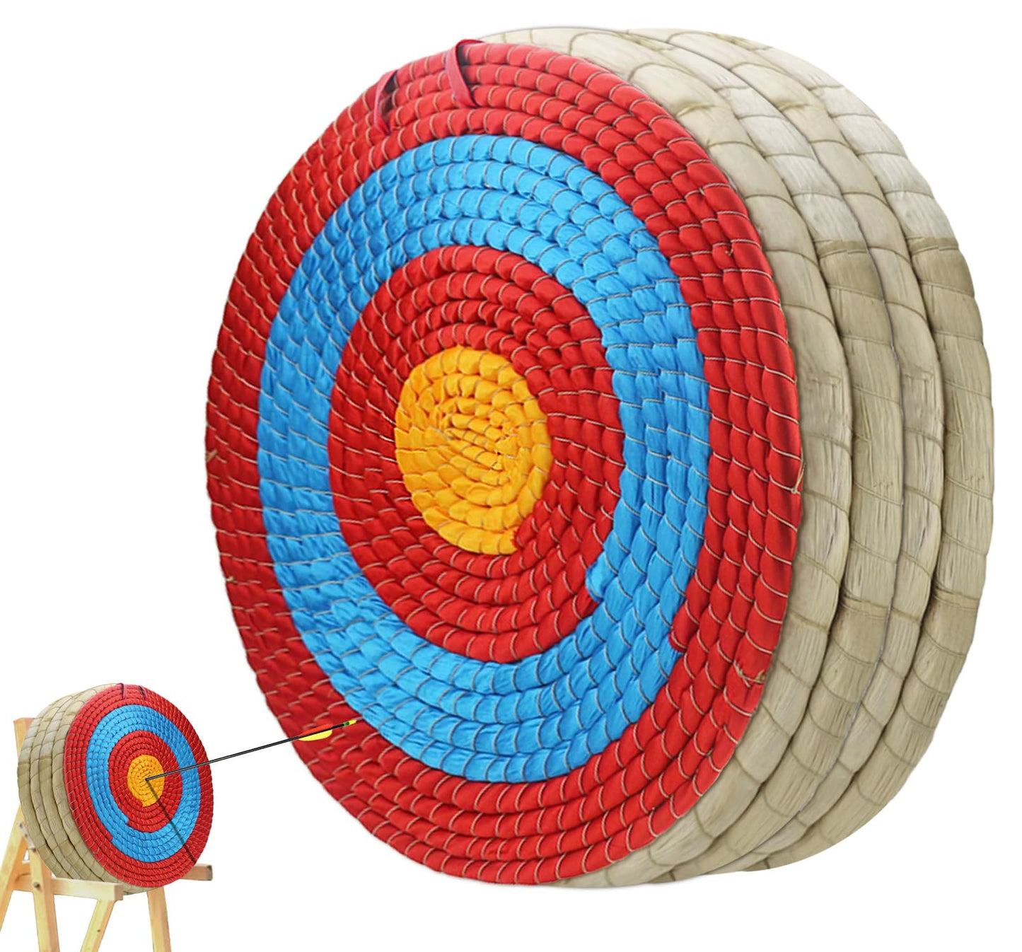 Cifupy Traditional Hand-Made Archery Target 5 Layers Straw Archery Target,Arrow Target for Recurve Bow Longbow for Outdoor Hunting Shooting Practice Archery (20 Inch Targets for Backyard)