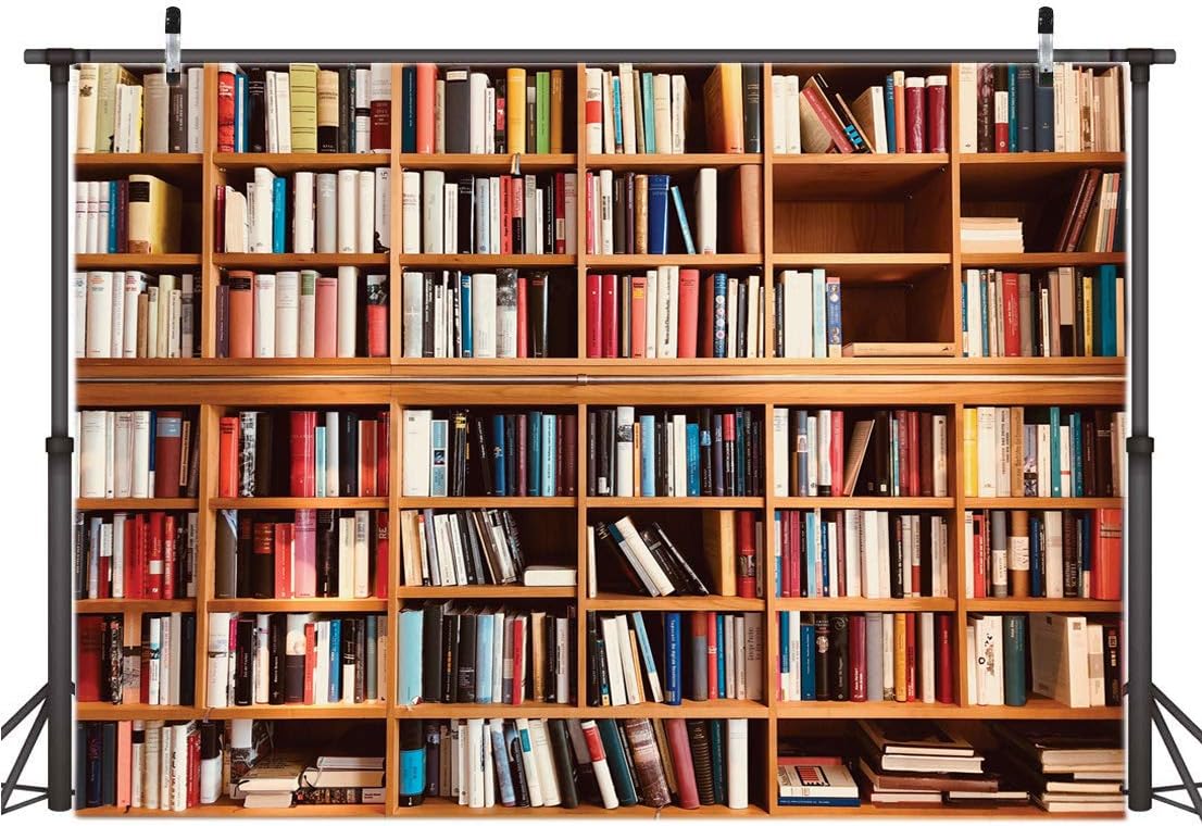 AIIKES 7x5FT 11-440 Bookcase Photography Backdrop School Library Study Bookshelf Scene Children Photography Backgrounds