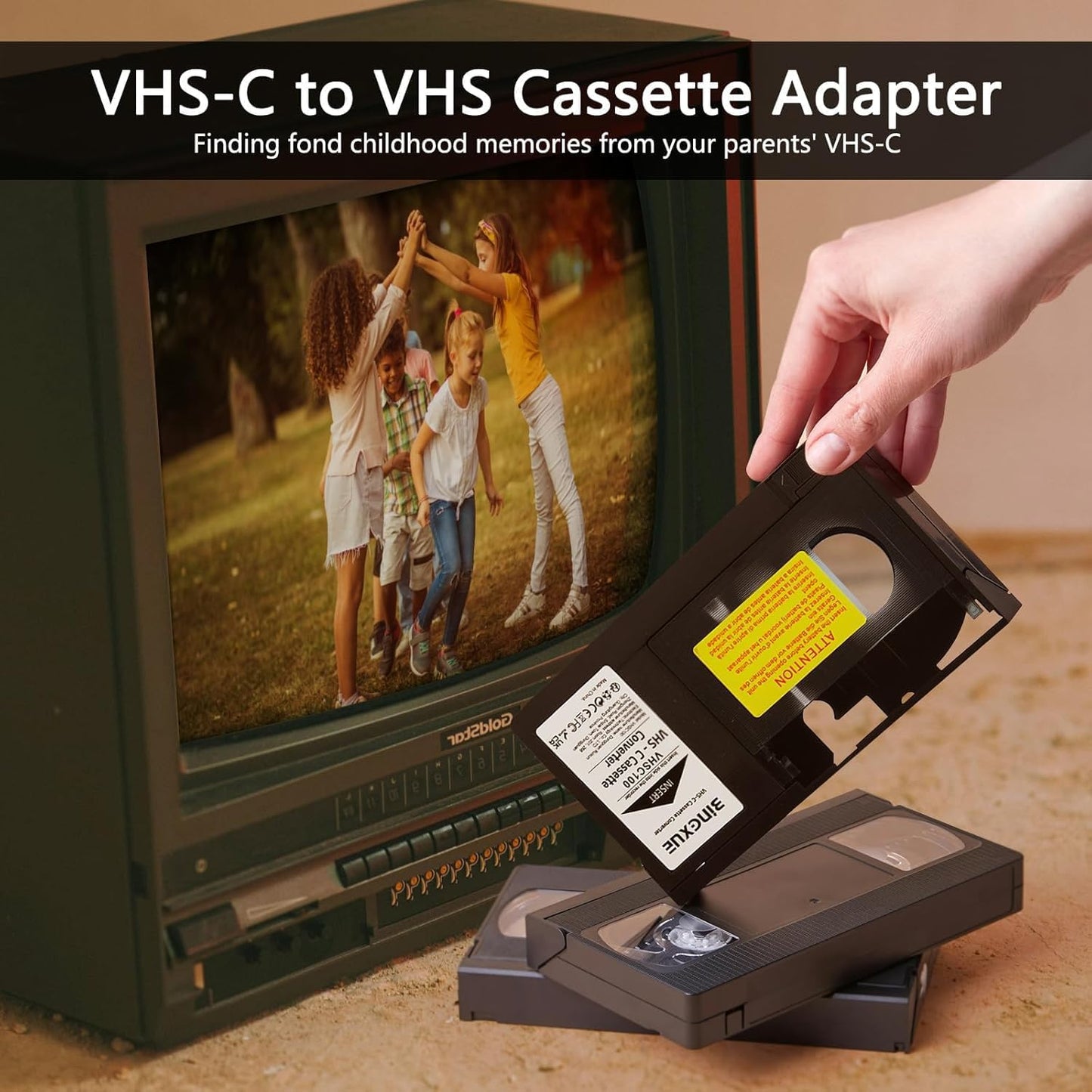 Bingxue 2026 Cassette 12mm Cassette Updated VHS C Adapter, SVHS VHS-C to VHSC, VHSC Tapes Camcorders Motorized for VCR