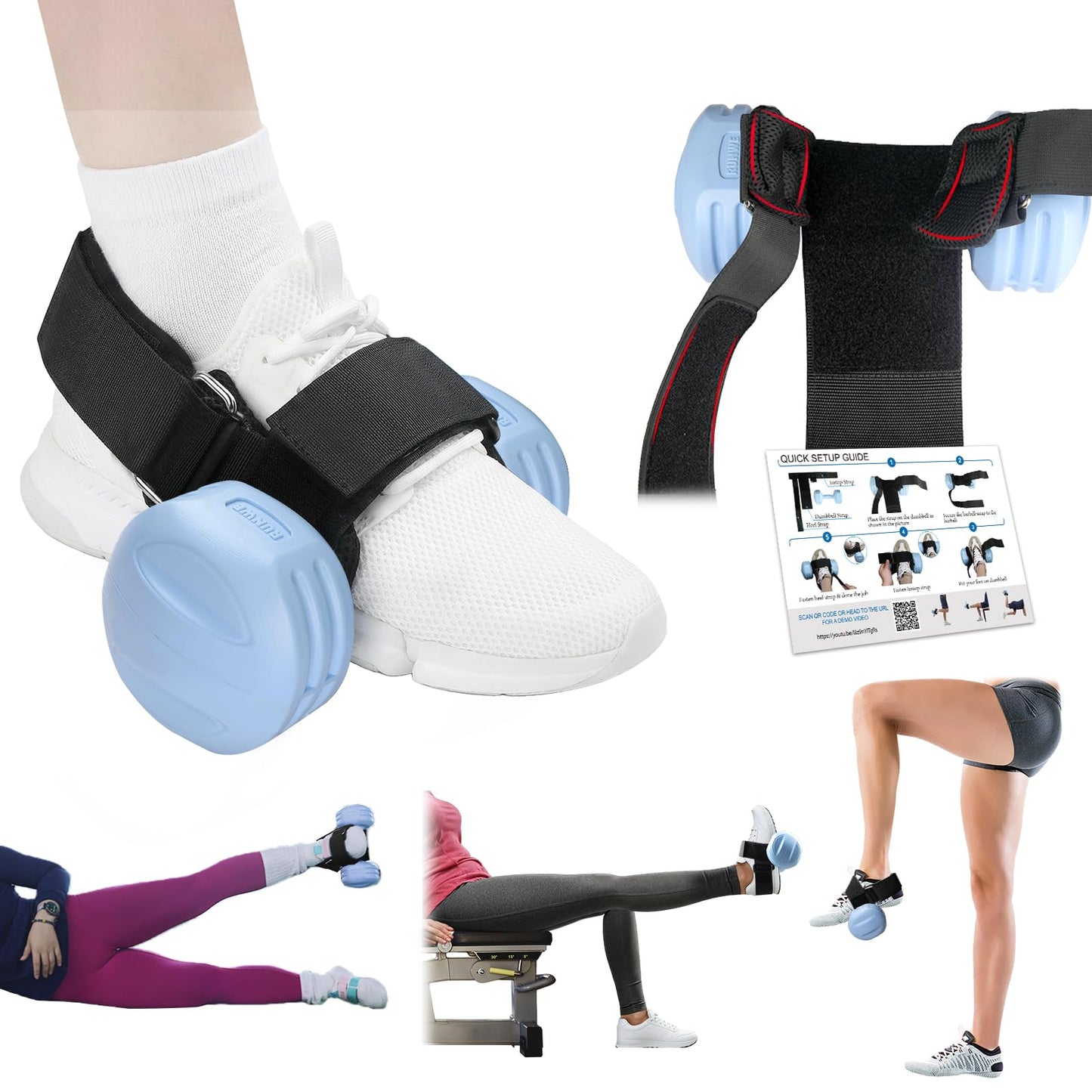 1Pcs Dumbbell Foot Attachment, Adjustable Thickening Monkey Feet Dumbbell Attachment Straps Tibialis Trainer and Heel, Padded Ankle Weight Strap for Leg Workouts Extensions – Hip Flexors, Shin Splints