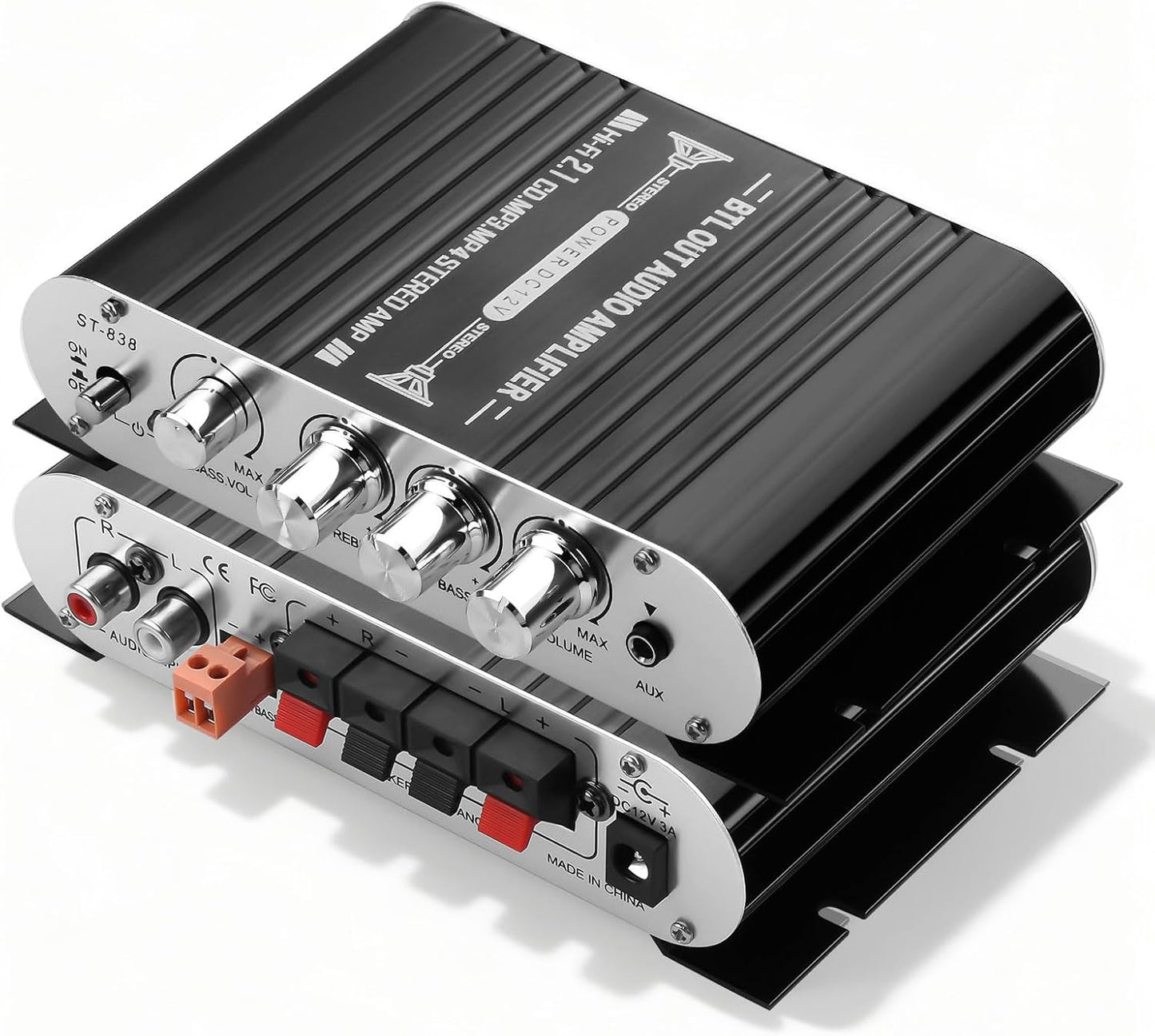 2.1 20Wx2+40W DC12V 3A CERRXIAN Mini Stereo Audio Subwoofer Amplifier, Channel HiFi AMP Board AUX/RCA Input Home Audio