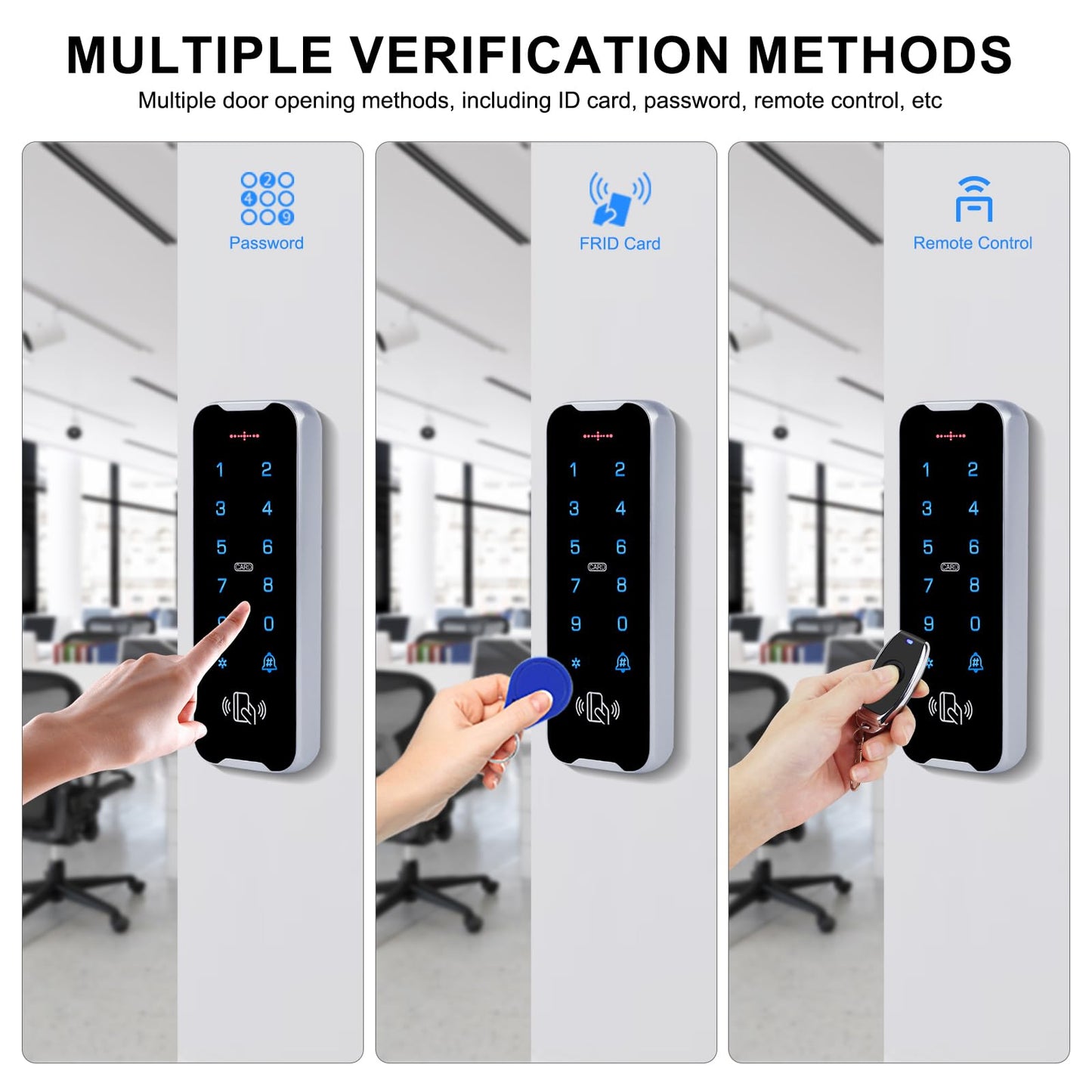 XYBkey Outdoor waterproof access control system kit, RFID touch keypad door lock, smart remote control metal door opener, 600 lb electromagnetic lock + ZL bracket, NFC mobile phone unlocking 、Doorbell