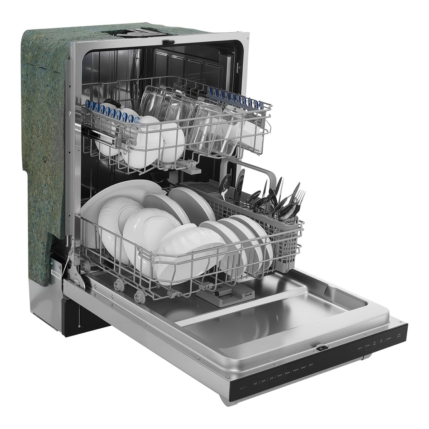 VEVOR 24 Inch Built-In Dishwasher, Stainless Steel Tub, 14 Place Settings and 8 Washing Programs, 23.82 x 25.2 x 33.78 Inch Low-Noise Dishwashing Machine with Upper/Lower Racks and Zoned Storage