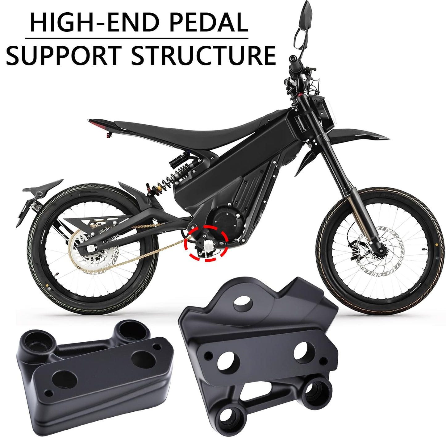 Electric Dirt Bike Foot Pegs Holder CNC Aluminum Pedal Bracket Compatible with Talaria XXX X3 PRO(Black)