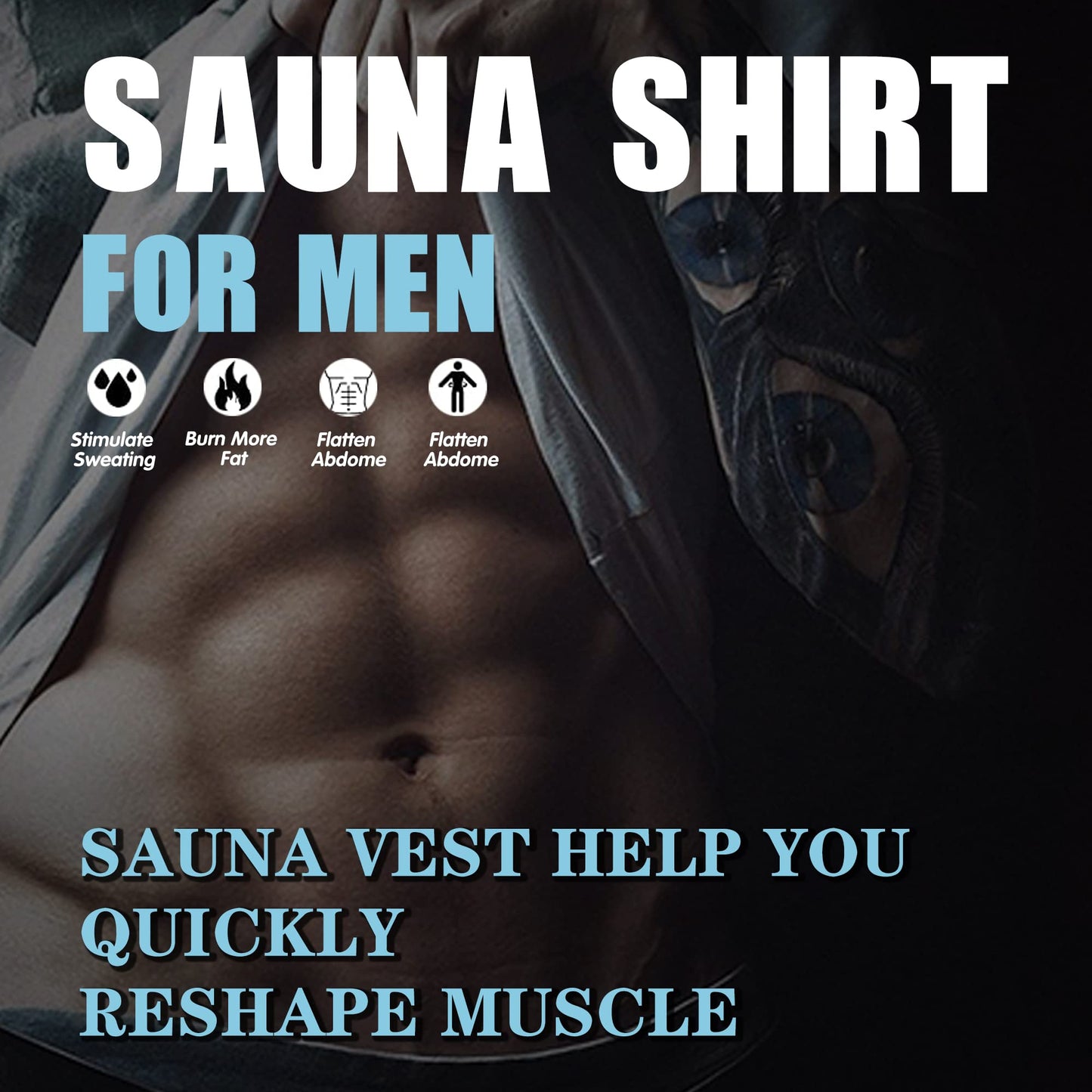 LELTLIMH Sauna Sweat Suits Shirt Vest Waist Trainer for Men Compression Workout Shapewear Excersize Gym Clothes Working Out (No zipper, Silvery, 2XL3XL)