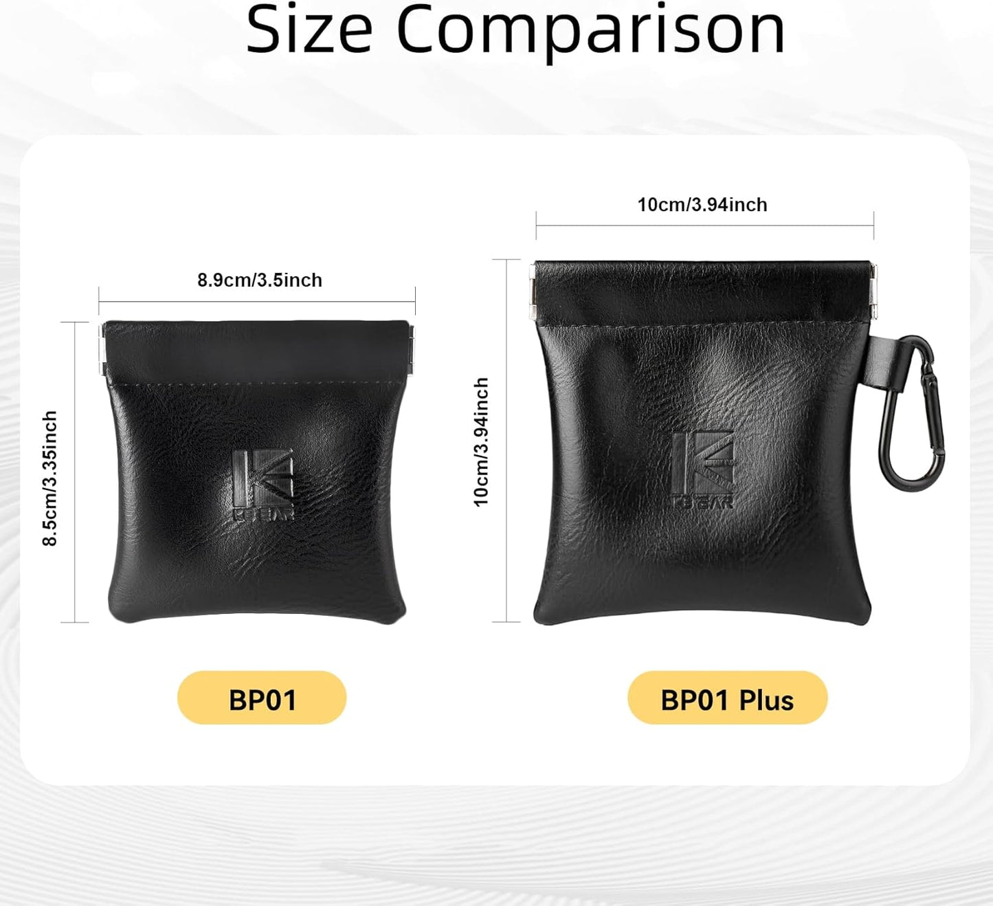 YINYOO 1PCS BP01 ZS10 1PCS) KBEAR Plus in Ear Monitor Case for IEMS, Mini Portable PU Leather Headphones Case