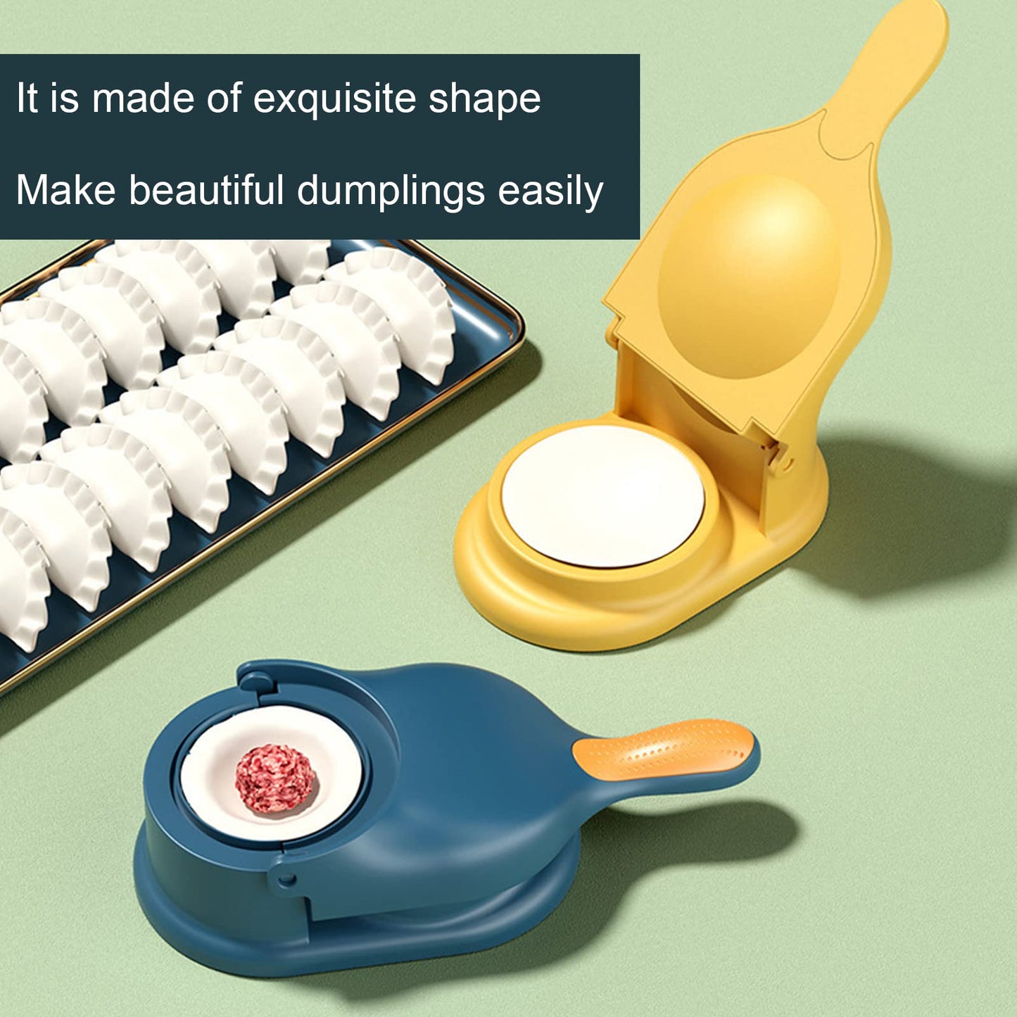 Mrisata 2 in 1 Dumpling Maker, Dumpling Press, Dumpling Maker Machine, Multifunction Dumpling Set, Dumplings Skin Artifact DIY Tool, Manual Dumpling Press Maker, Dumplings Maker Press (B)