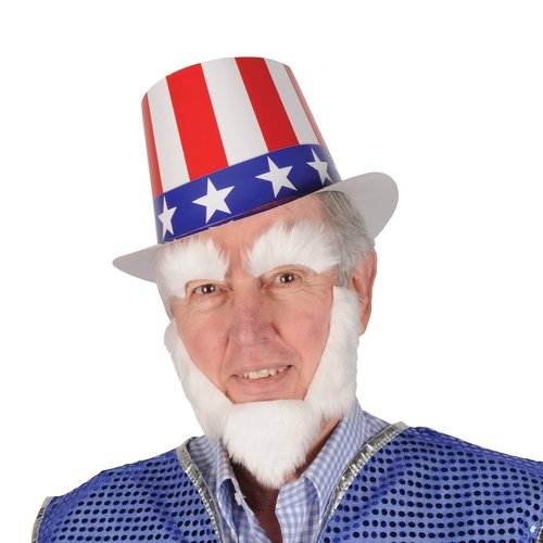 Beistle 66617-25 25-Pack Foil Patriotic Hi-Hats, Red/White/Blue