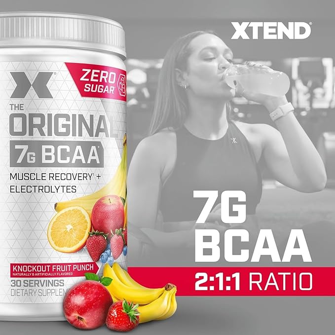 Original BCAA Powder 7g BCAA and 2.5g L-Glutamine, Sugar Free Post Workout Muscle Recovery Drink with Amino Acids for Men & Women, 30 Servings