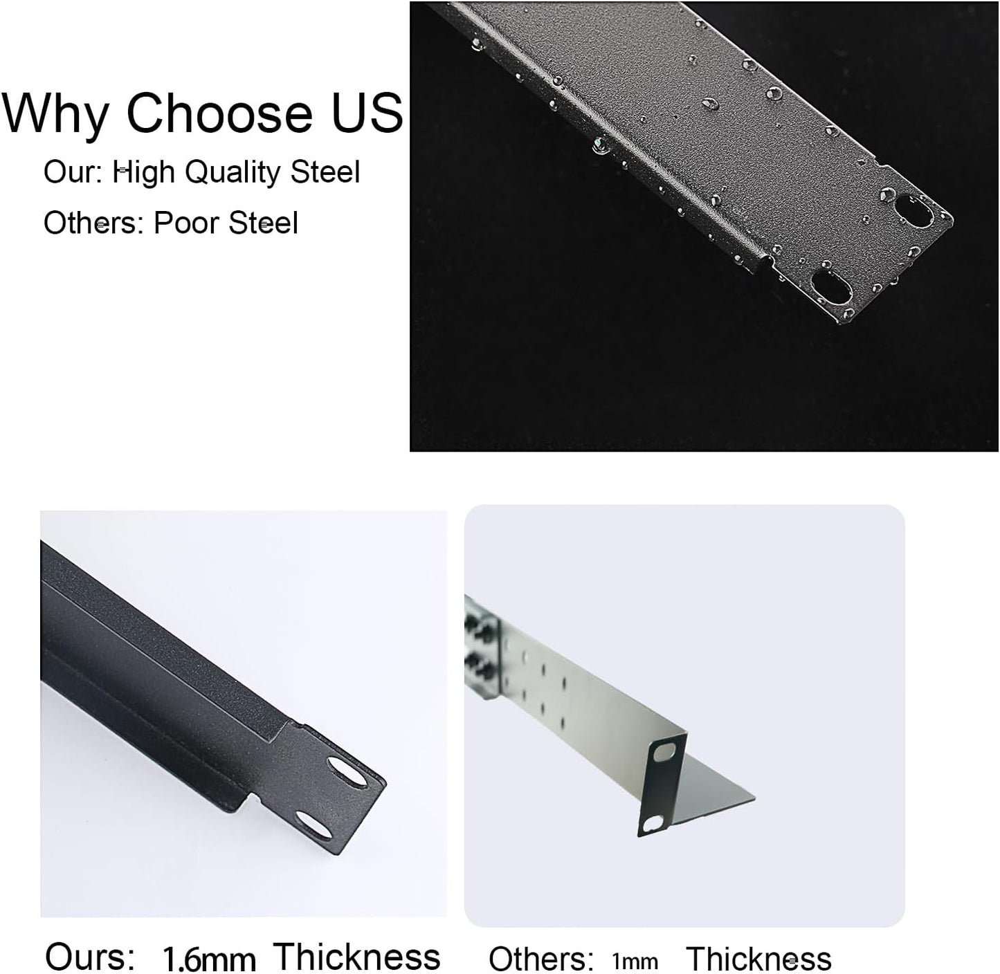 Suprwin 1U 4-Post 17"-27.9" Depth,110 Lbs Server Rack Rails, Universal Rack Mount Rails Fit for Dell Compaq Hp IBM APC