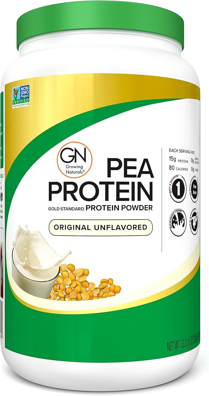 Raw Pea Protein Powder, Vegan Plant Based Protein, BCAA, Low-Carb, Low-Sugar, Original Unflavored, 2 Pound (Pack of 1)