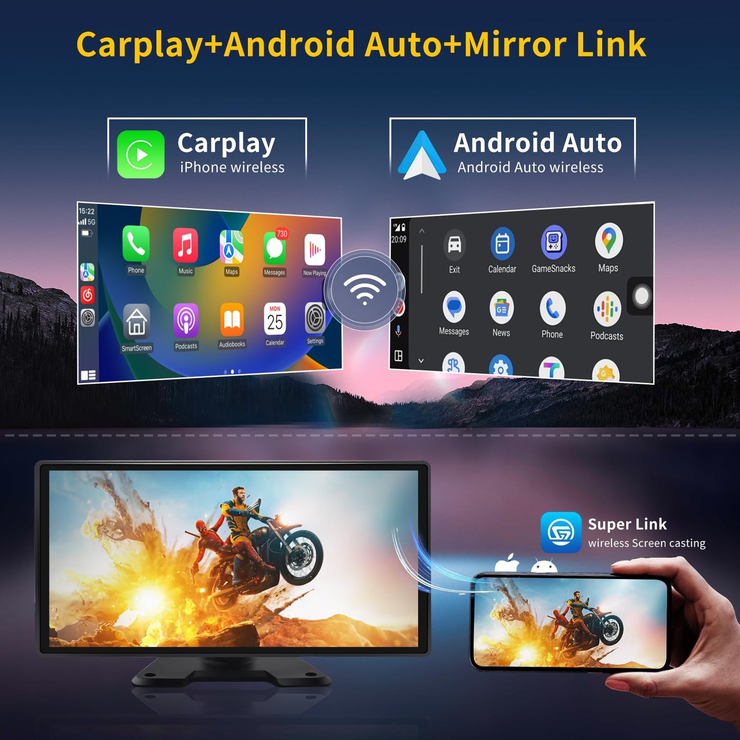 Semi Truck Camera System with Apple Carplay & Andriod Auto,Dash Cam for Semi Truck with 4-Channel 1080P RV Camera System,10.36" IPS Touchscreen, 360° All-Round Recording, 24H Parking Monitoring