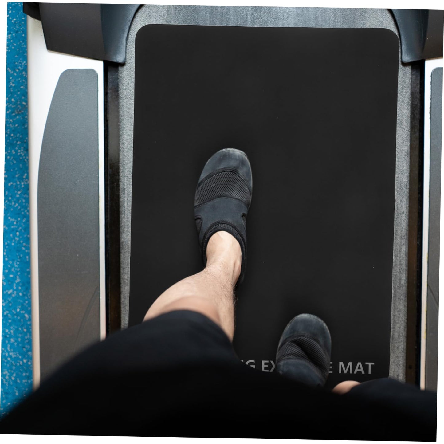ifundom Non-Slip Shock-Absorbing Mat for Treadmills Vibration Dampening Floor Protector Black PU Exercise Equipment Mat for Home Gym
