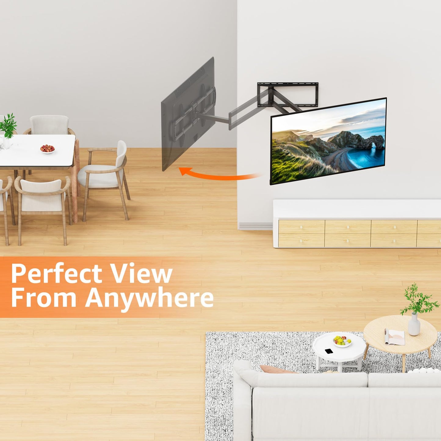 ELIVED Long Arm TV Mount for Most 37-75 Inch tv, Full Motion Wall Bracket with 29.5 inch Long Extension Articulating TV Wall Mount, Max VESA 600x400mm, Holds up to 88lbs, fits Wood Studs 12"-24".