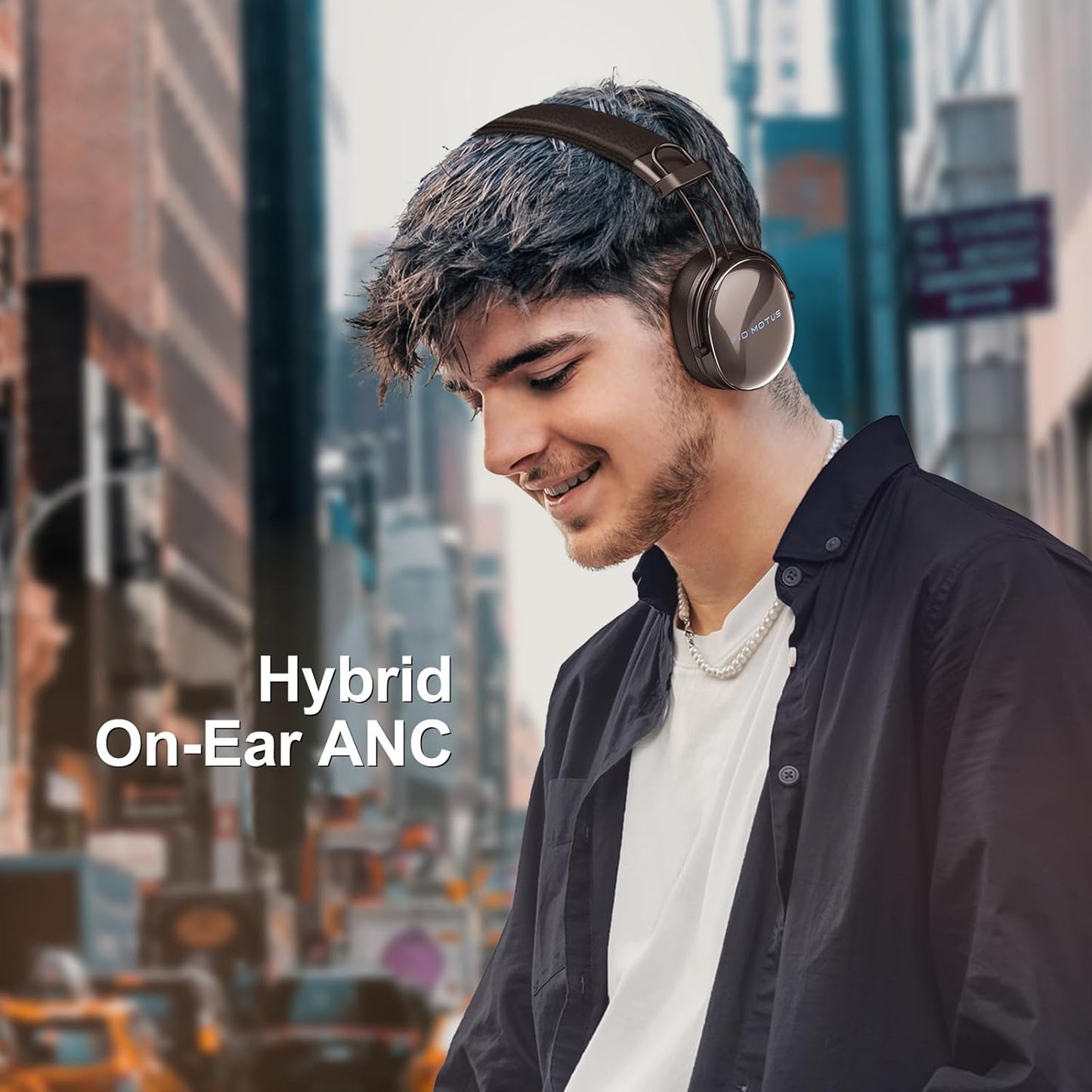 55H Active Noise Cancellation Wireless Bluetooth On-Ear Headphones:with - Hi Res Sound Up to Battery Life, Lightweight