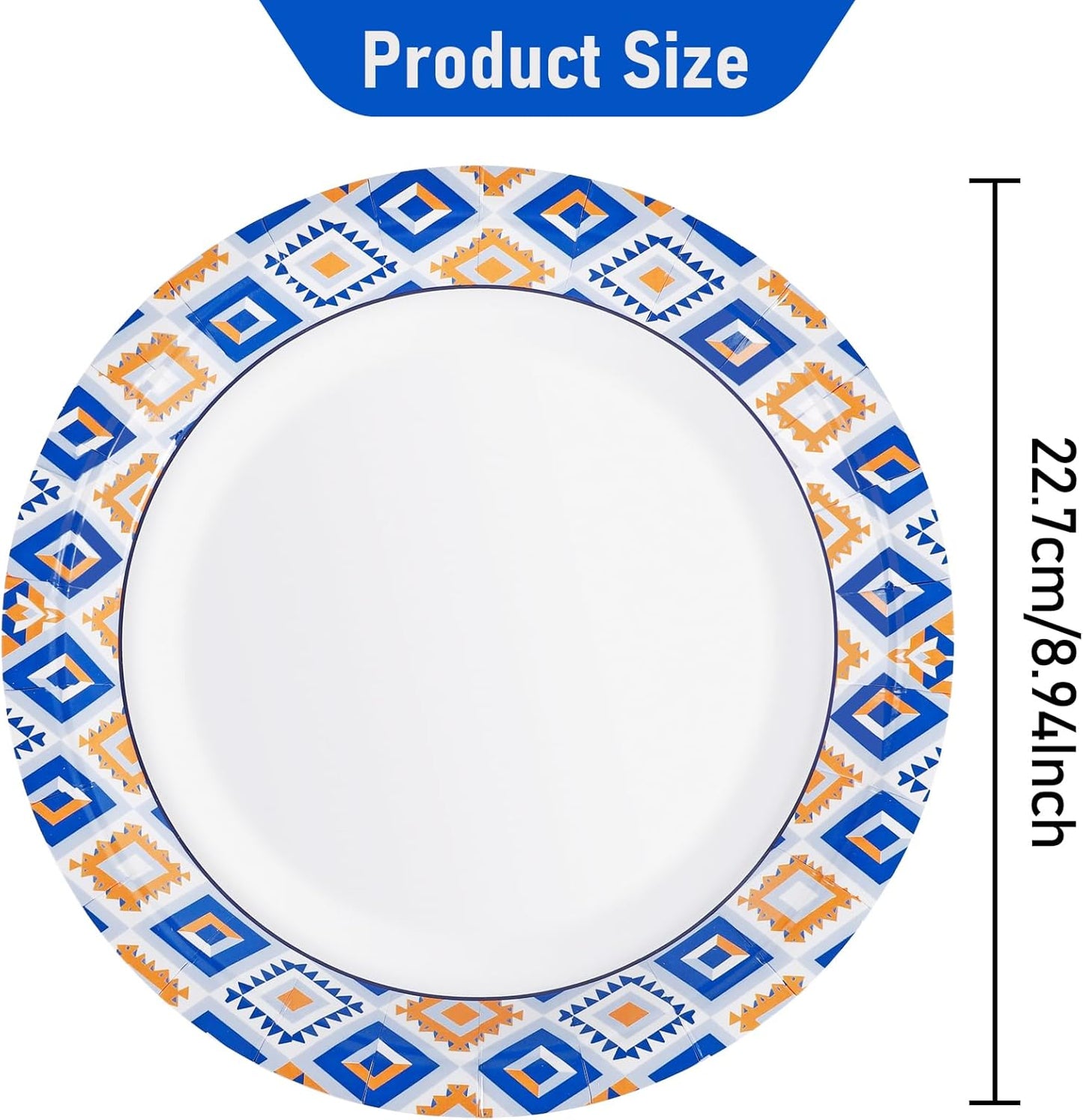 Regine Switzerland 120 PCS Disposable Paper Plates - 9 Inch Heavy Duty, Cut Proof & Soak Proof for Parties & Picnics