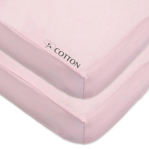 American Baby Company Fitted Crib Sheets - Soft 100% Cotton Jersey, 28" x 52", Pink, Breathable Design
