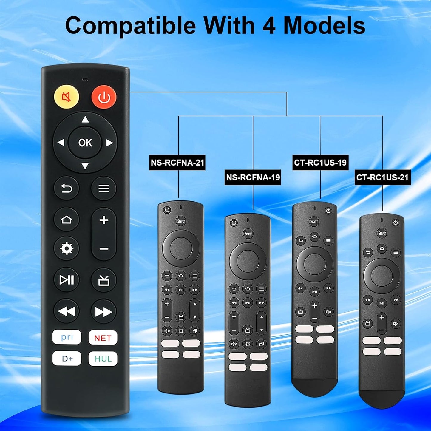 dapodera 4 Replacement Compatible with All Insignia Toshiba Smart TVs with Shortcut Buttons(No Voice funtion)