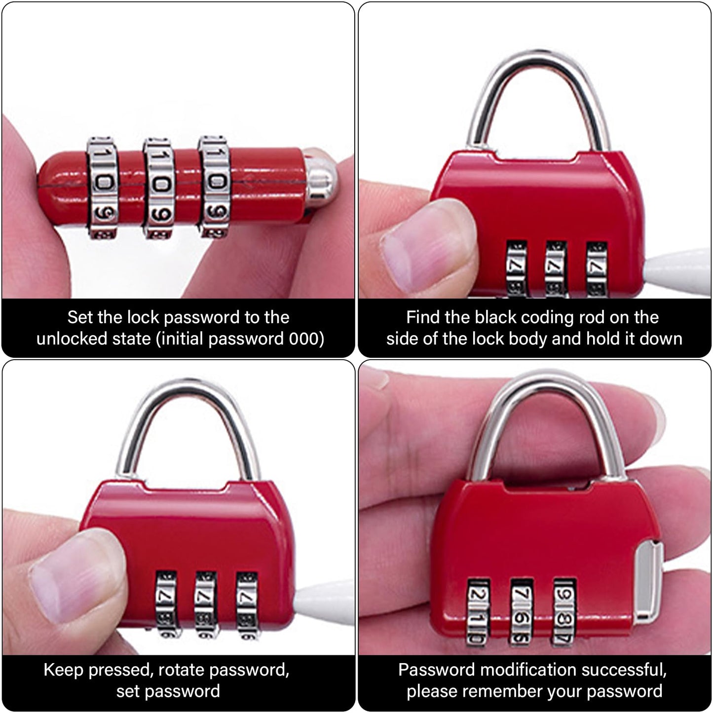 QIEIEI Digit Combination Coded Padlock,Small Padlock for Backpacks and Suitcases Luggage Lock Portable Security for Women Men Outdoor
