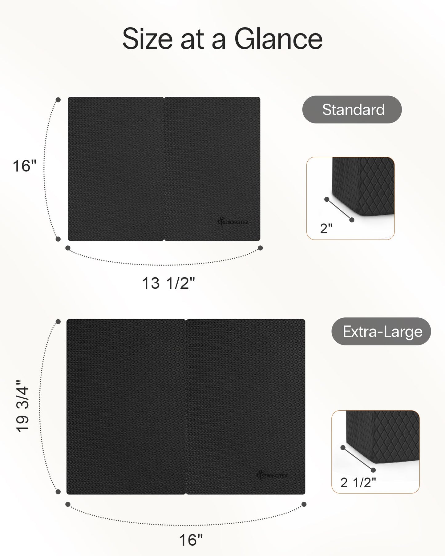 StrongTek 2-in-1 Non-Slip Balance Pad - High-Density Foam Cushion, Supportive Exercise Mat & Knee Pad for Core Training, Yoga, Pilates, Physical Therapy, Stability Training, Stretching, and Rehab