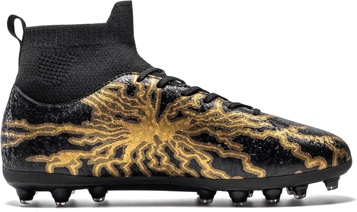 Kids Soccer Cleats Boys Girls Training Football Cleats Youth High-top Soccer Shoes for Little/Big Professional Athletic Outdoor Football Shoes