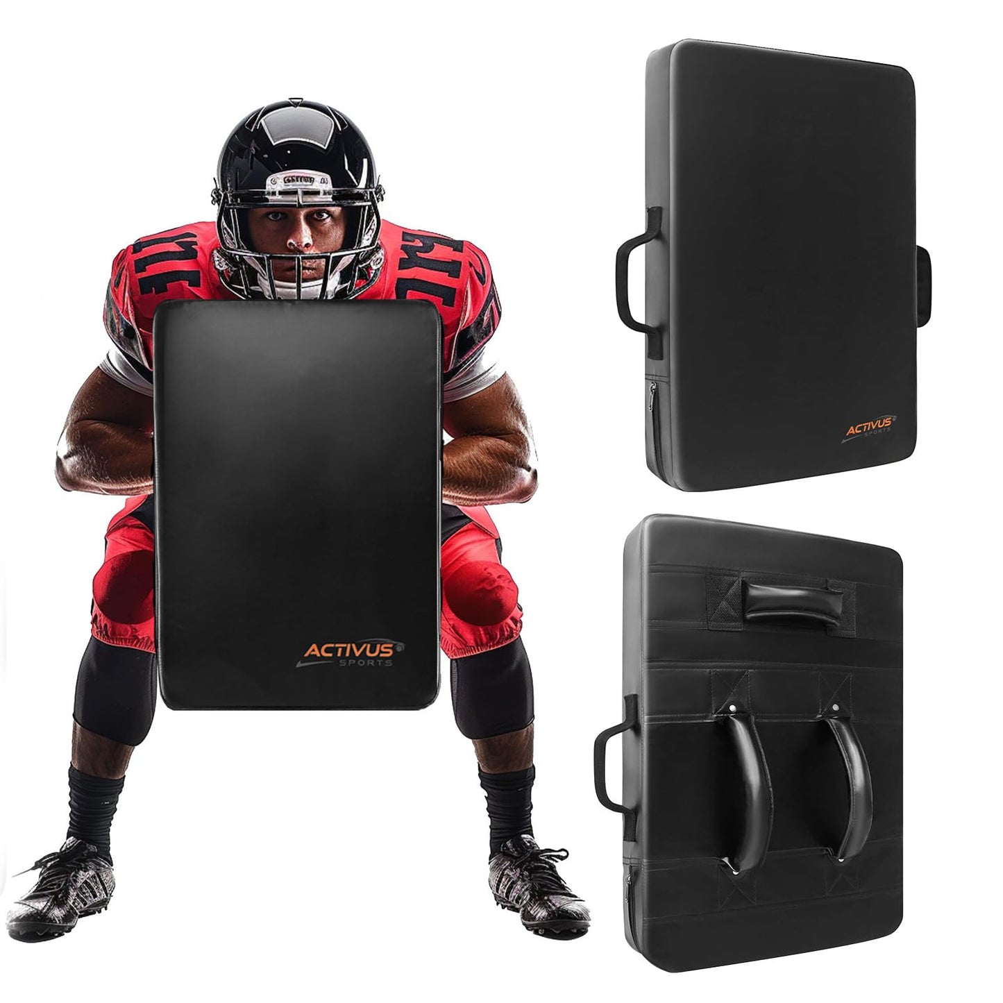 Football Blocking Pad Training Equipment Denser Softer Foam Kick Pads for Football, Basketball, Hockey, Lacrosse Tackle Dummy - 24"x16" Kick Shield Pad with Handles (1PCS)