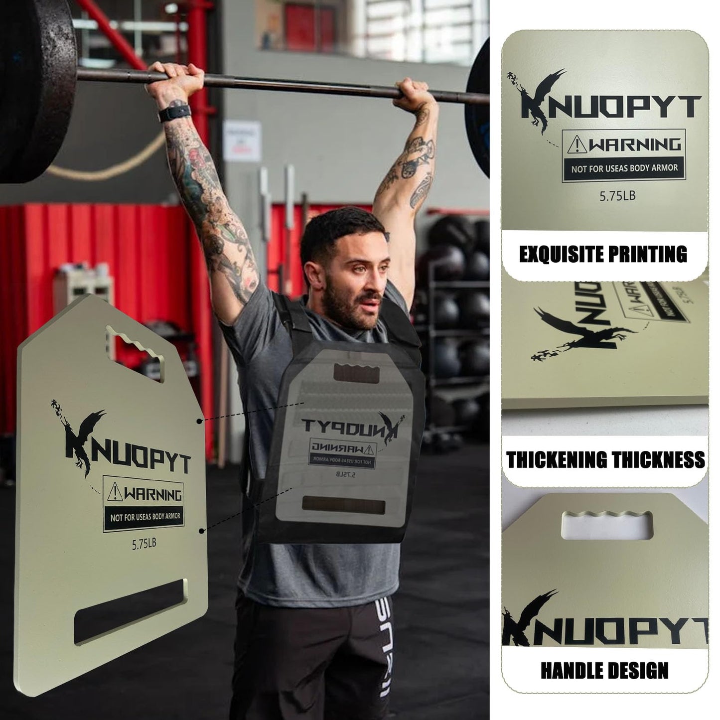 2 Pcs Weighted Vest Plates,5.75 LB Steel Weight Plates for Vests, Premium Steel Weighted Plates for Strength Training,Hiking,Trekking,Heavy Workout and Running Exercises(Beige)