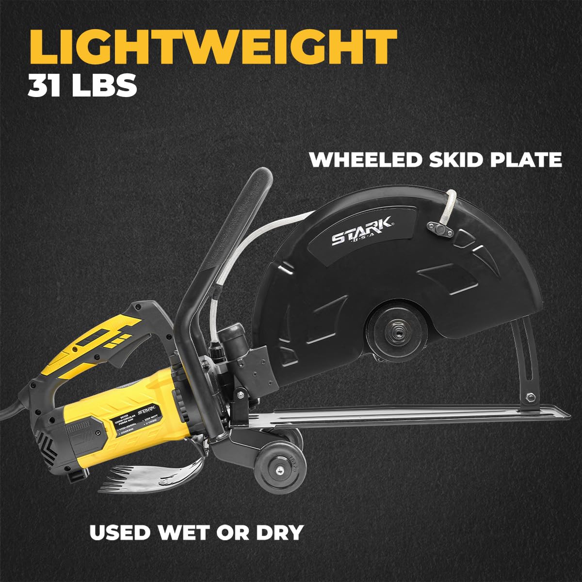 XtremepowerUS 3200W Electric 16" Wet/Dry Cutter Circular Saw Concrete Saw Cutter Saw 20AMP Water Line (Blade Included) Disc Cutter, Power Cutter