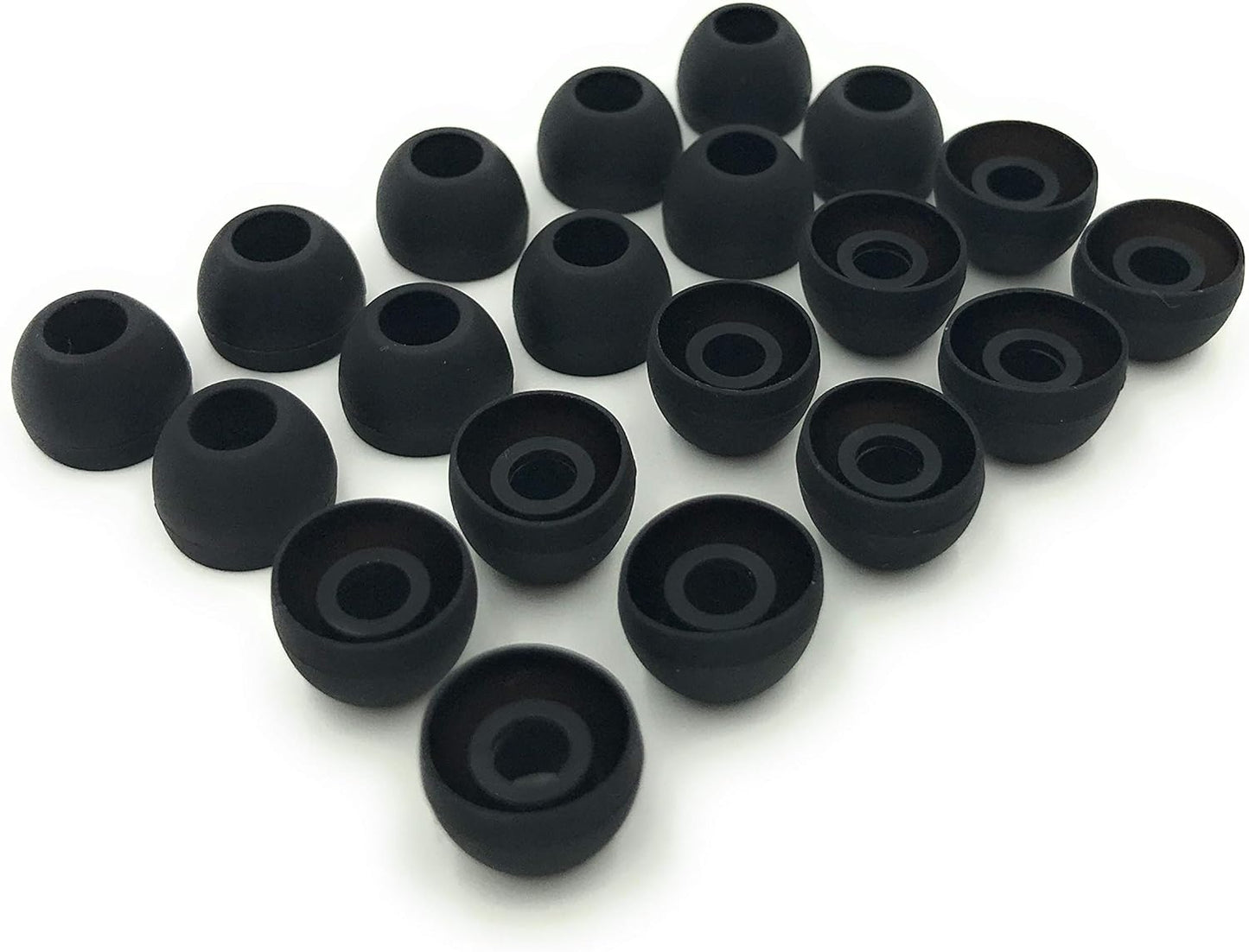 Earbudz 10 Pairs Medium Earbud Tips Silicone Replacement Ear Bud Tips Black