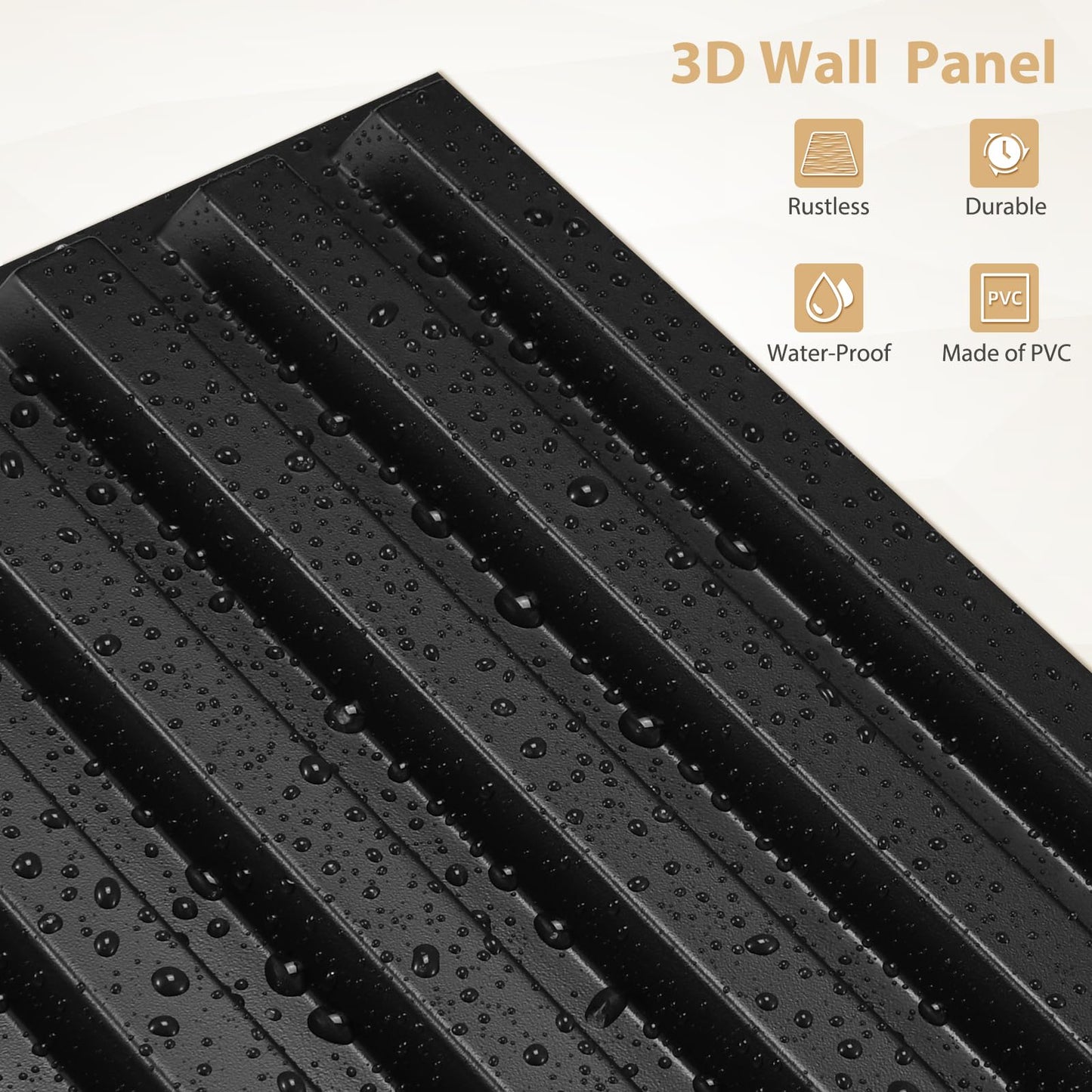 Heikki 30 Pack 3D Wall Panel for Interior Wall Décor, PVC Flower Textured Wall Panels for Living Room Bedroom Hotel Office, 11.8"x11.8", Double-Sided Tape (Black-XHT)