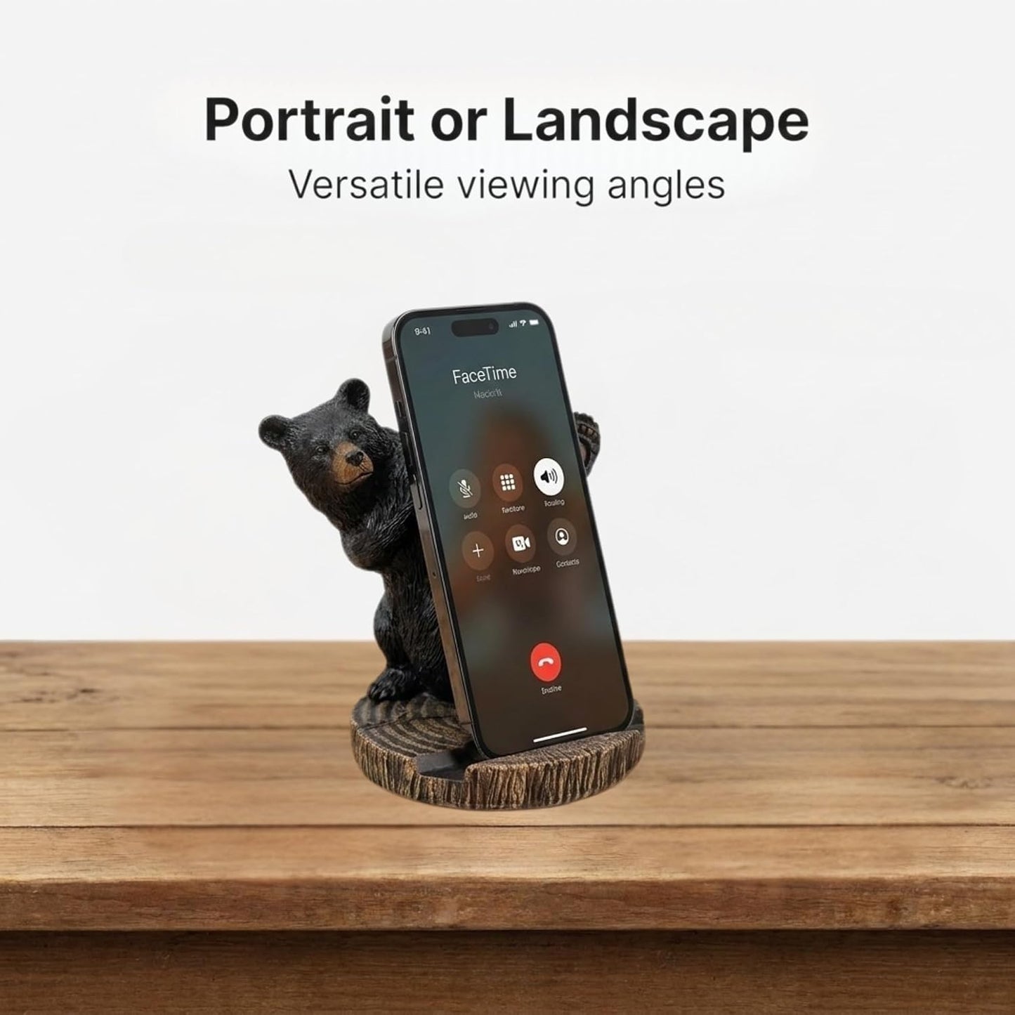 5" The Bridge Collection Black Bear Cellphone Stand - Black Bear Decor for Cabin, Mountain, Camping Decor for Home