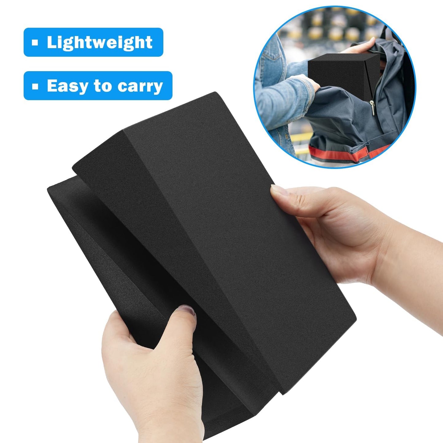 Inlisy 12'' Hard Foam Wedge Slant Board - 2 Pcs Calf Stretcher for Yoga, Squats and Physical Therapy