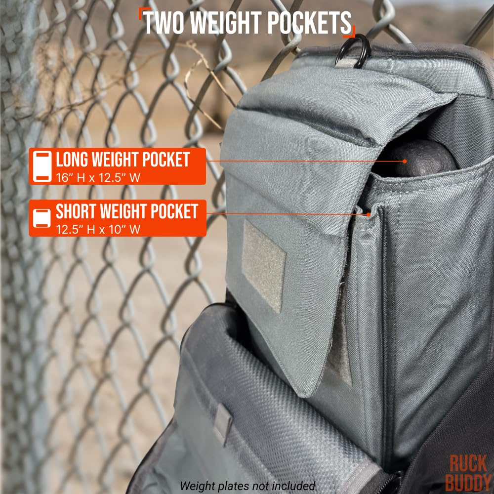 RuckBuddy Weighted Rucking Backpack - 25L Tactical Rucksack with Weight Plate Pockets, Removable Hip Belt, and Padded Shoulder Straps for Rucking and Training
