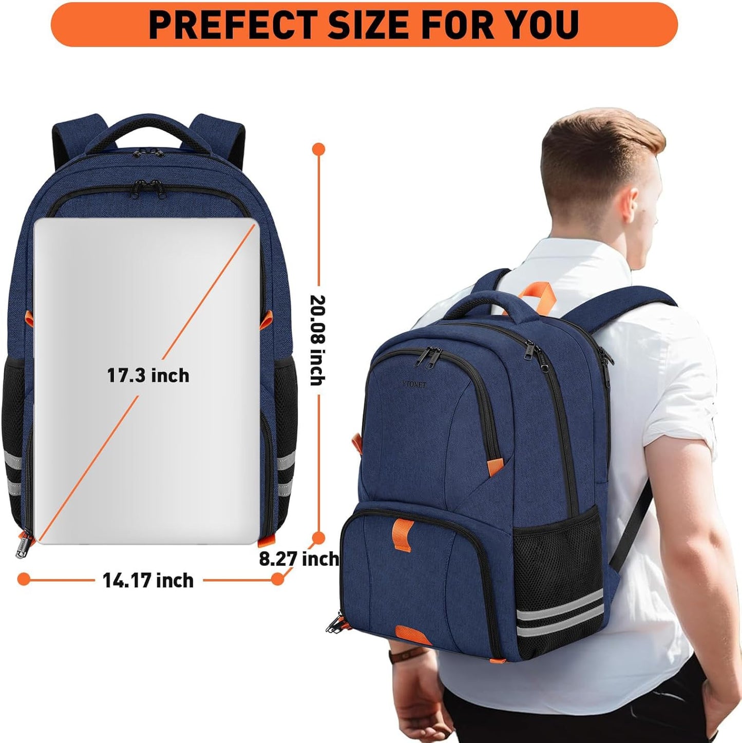 Backpack Backpack, 17.3 Inch Ytonet Gym for Men Women, Travel Lightweight Water Resistant Workout Gym Bag Fit Laptop