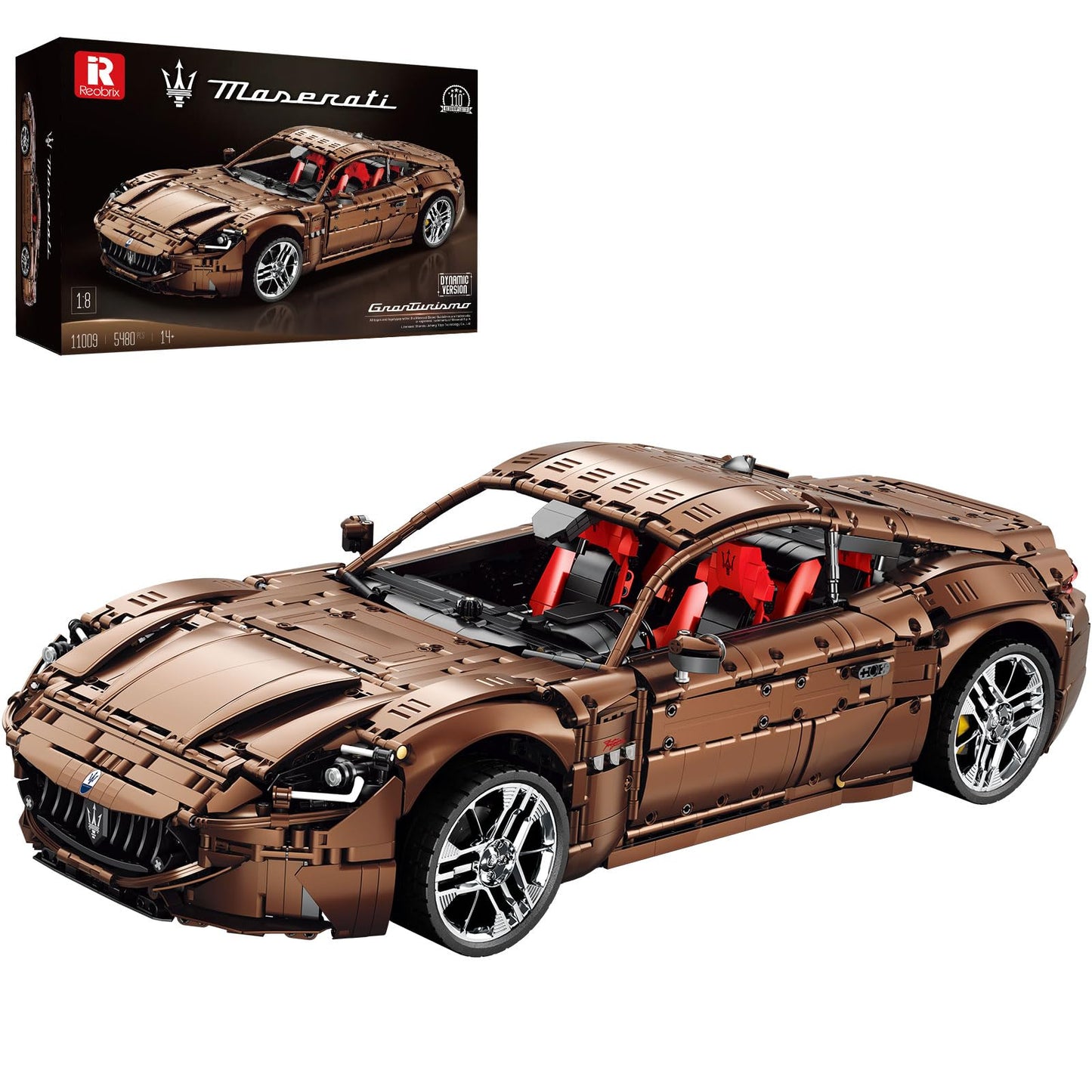 Reobrix Sports Car Building Blocks Set for Adults, Remote Control 1:8 Racing Car Vehicle Toy Model Building Kit for Adult, 11009, Creative Gifts for Boys Girls Adults 14+ (5480PCS)