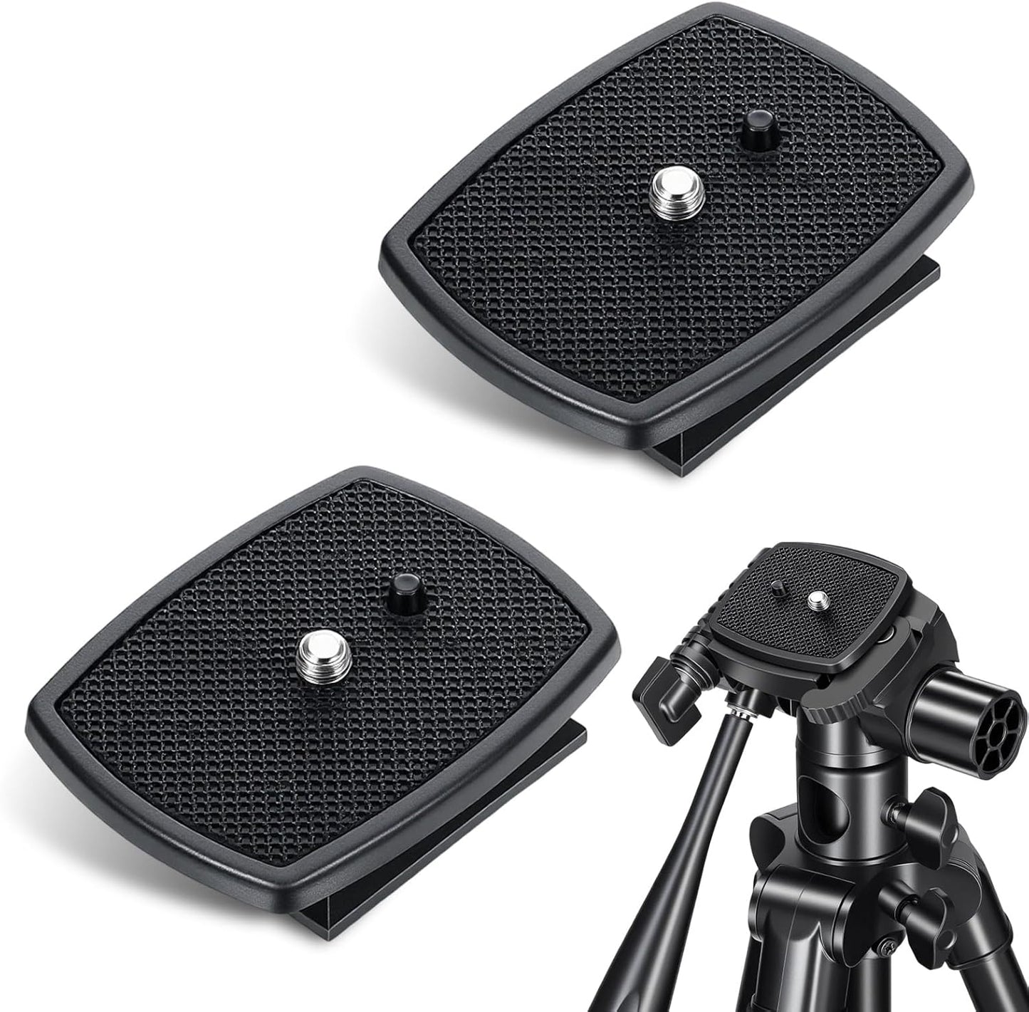 Alrhso 2 Pack 63x48mm Camera Quick Release Plate Universal Tripod Quick Release Plate Camera Mount Adapter Replacement