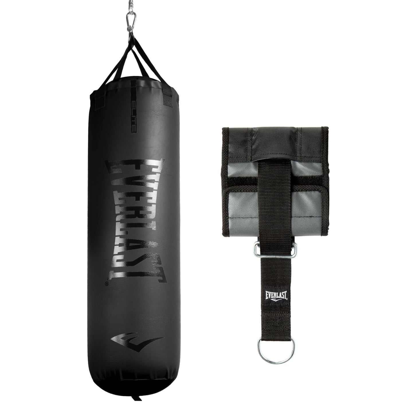 Everlast Elite 2 Heavy Bag (70 LB) with Wood Beam Heavy Punching Bag Hanger, Durable Boxing Heavy Bag for Home Training
