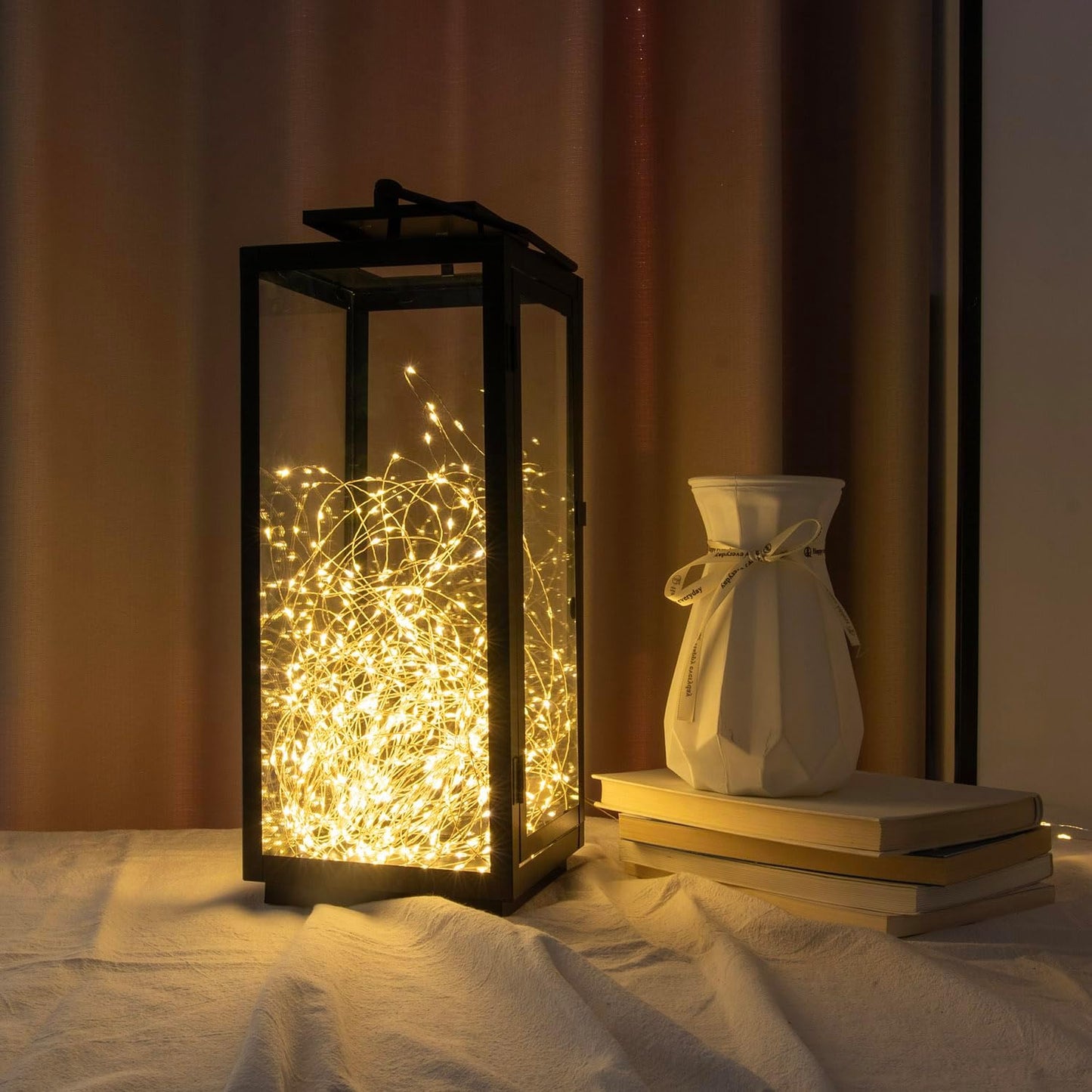 Skiennix 33FT 100LED Warm White Fairy Lights - Battery Operated, Waterproof, Timer Function for Indoor/Outdoor Use