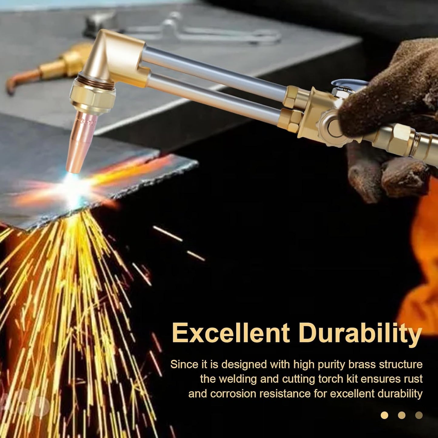 Portable Oxy Acetylene Torch Kit, Complete Welding & Cutting Kit with Oxygen & Acetylene Tanks, Dual Gauge, Regulators & Hoses, Professional Tote Oxygen Acetylene Torch Set for Brazing, Cutting