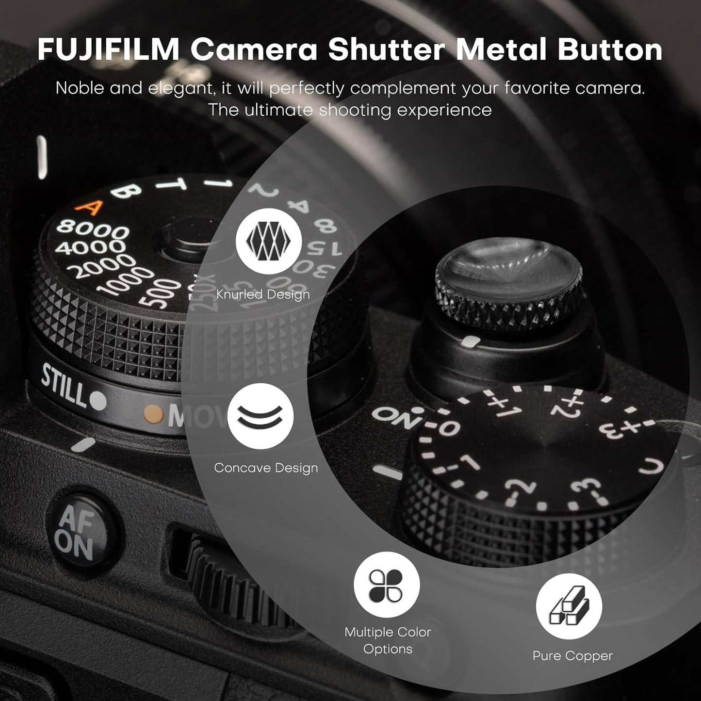 Button,4 X100 X100VI X-T5 X-T4 X-T3 REYGEAK for Fujifilm Camera Shutter Pcs Copper Soft Shutter Release Button,Camera