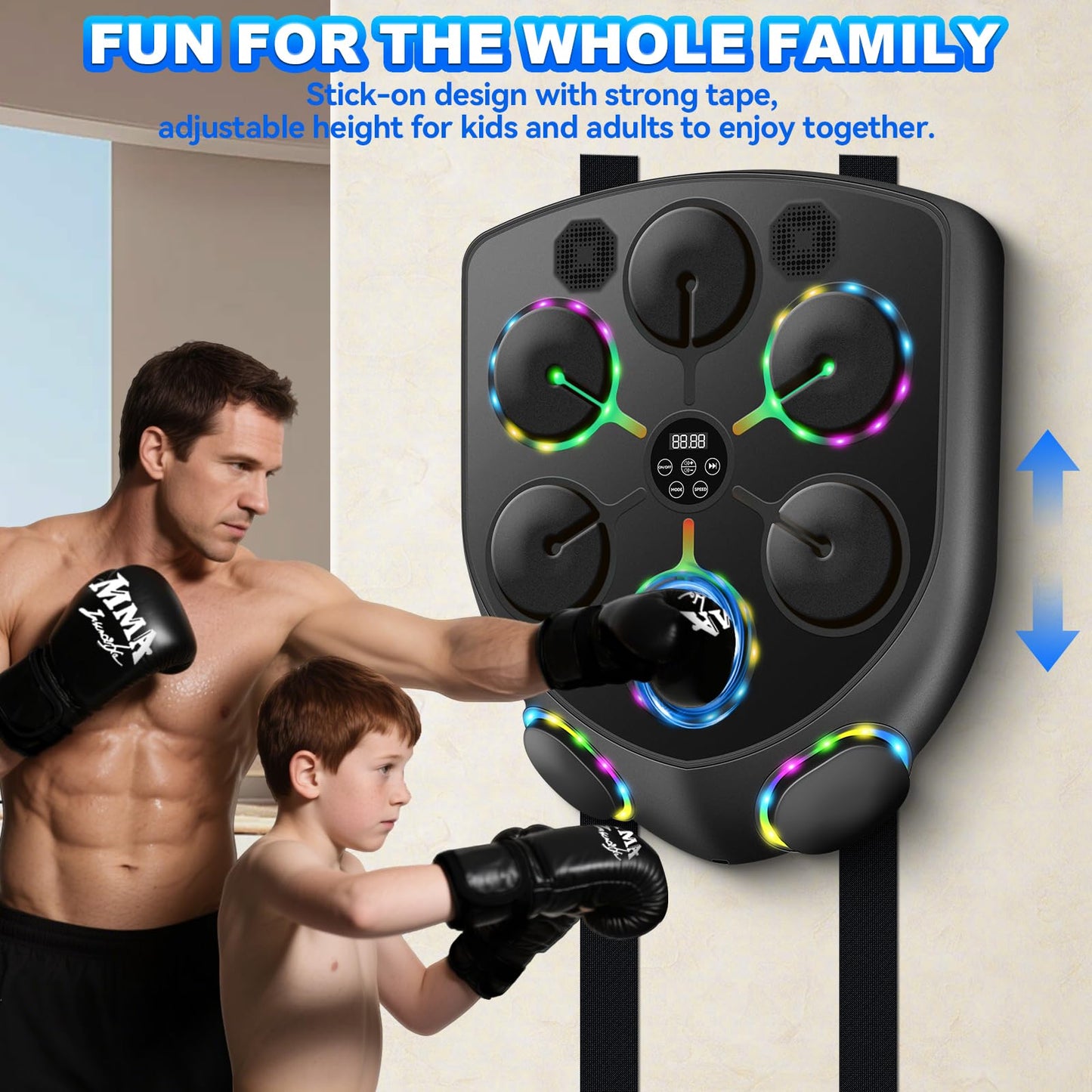YORWHIN Smart Music Boxing Machine for Adults and Kids, Bluetooth Boxing Equipment with Boxing Gloves, Wall Mounted Electronic Punching Machine for Home Gym Workout Indoor