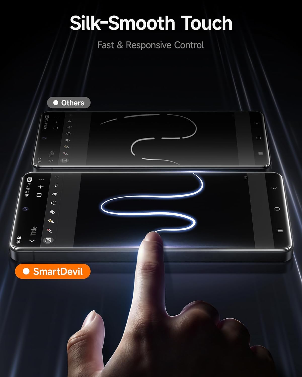 3 Pack S26 9H SMARTDEVIL for Samsung Galaxy Ultra Screen Protector, HD Clear Tempered Glass, Scratch & Impact