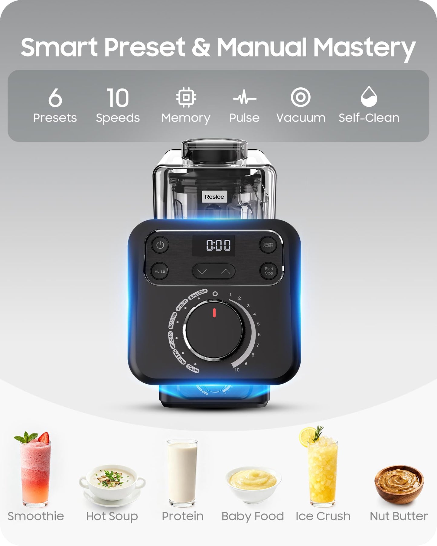 Professional Commercial Vacuum Blender with Quiet Shield, 2026 Upgraded 40000 RPM, 3000W/4HP Peak Power, 56oz Eastman Tritan Cup for Milkshake, Smoothie, Nut Milk, Hot Soup, Self-Clean, 5-YearWarranty