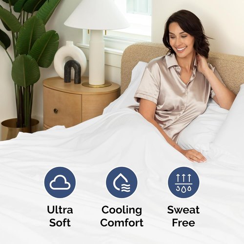 Full XL Bed Sheet Set by Hotel Luxury | 4-Piece Soft, Breathable & Cooling Bedding - Deep Pockets, Fade & Wrinkle Free - White
