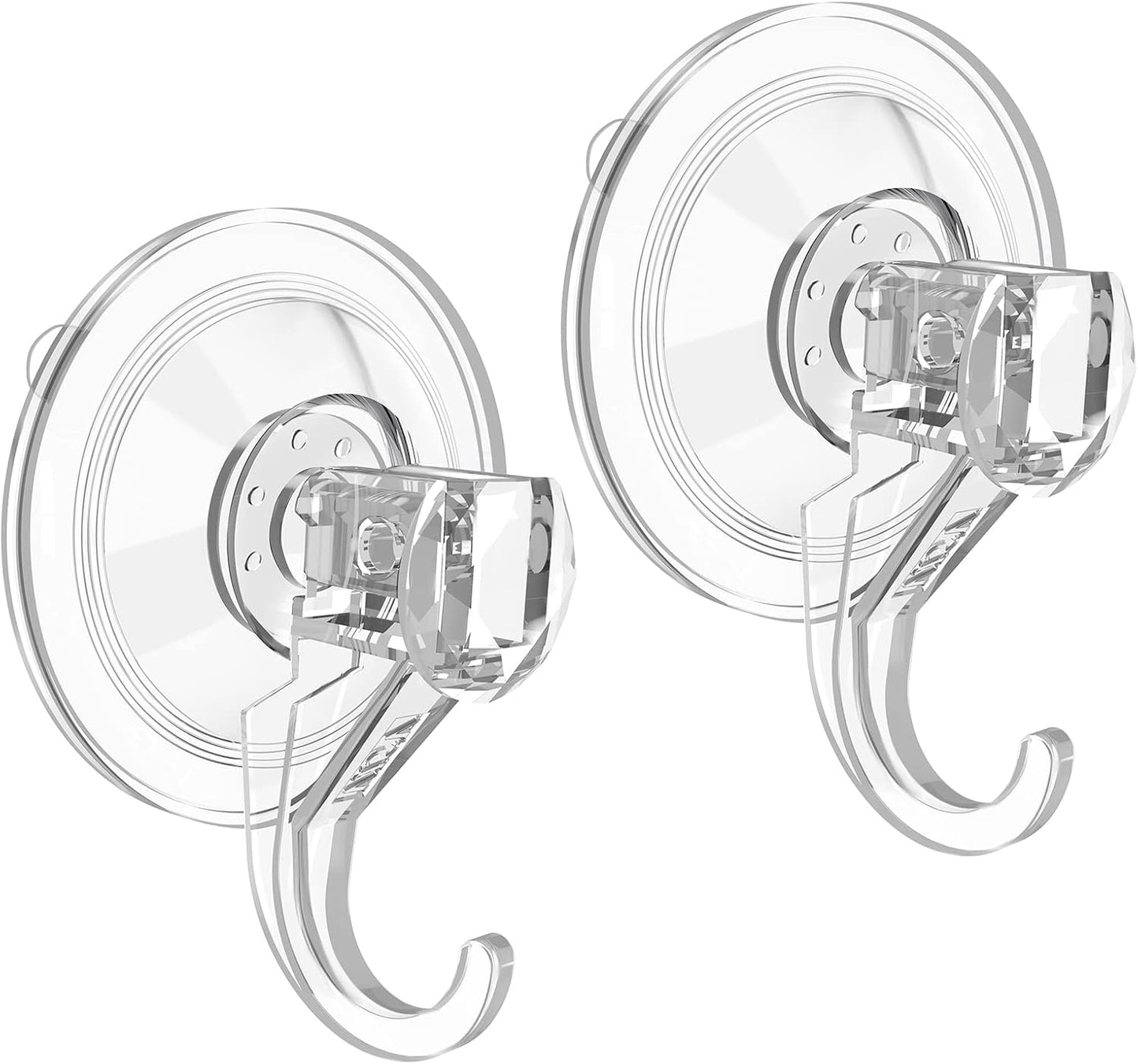 VIS'V Wreath Hanger - Heavy Duty Suction Cup Hooks | 22 LB Capacity, Clear, 2 Pack, Removable & Reusable