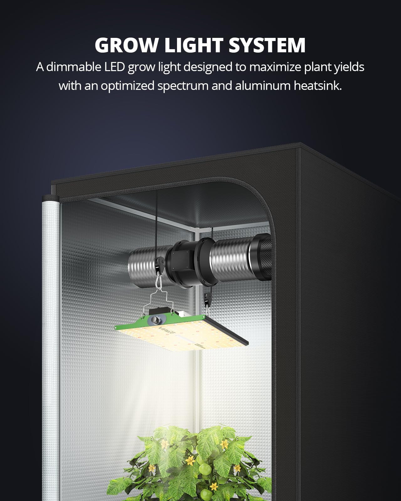 VIPARSPECTRA P2000 LED Grow Lights for Seed Starting Vegetables Bloom, 250 Watt Dimmable Plant Light Dimming Daisy Chain Grow Lights for Indoor Plants Full Spectrum in 4x2/3x3 Grow Tent
