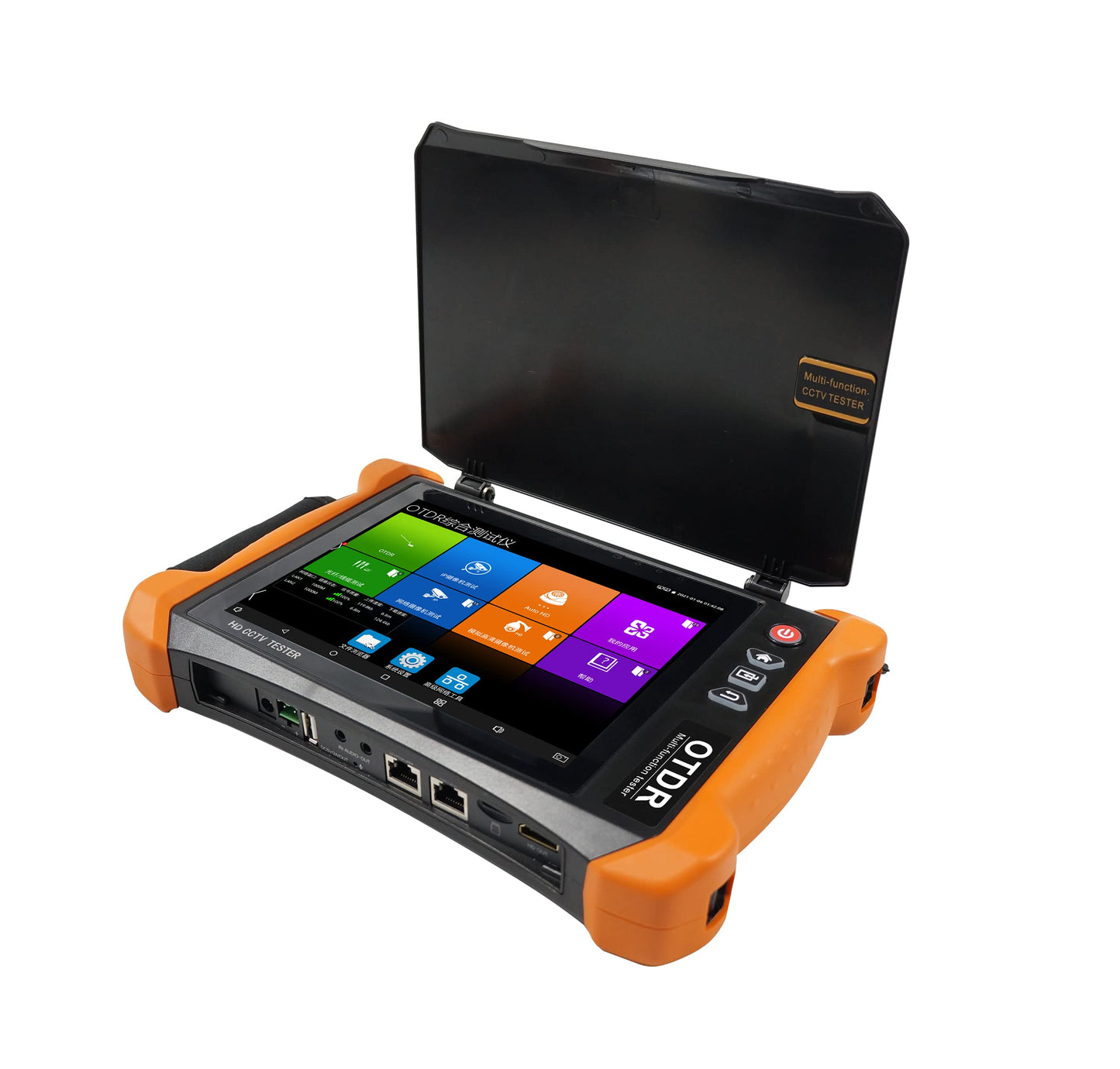 EVERSECU Dual wavelength 1310/1550 Fiber Cable OTDR Tester, 4K IP Camera & CCTV Tester with 8" Retina Touch Screen,Visual Fault Locator, TDR Test, POE Out, WiFi Test, PTZ Control