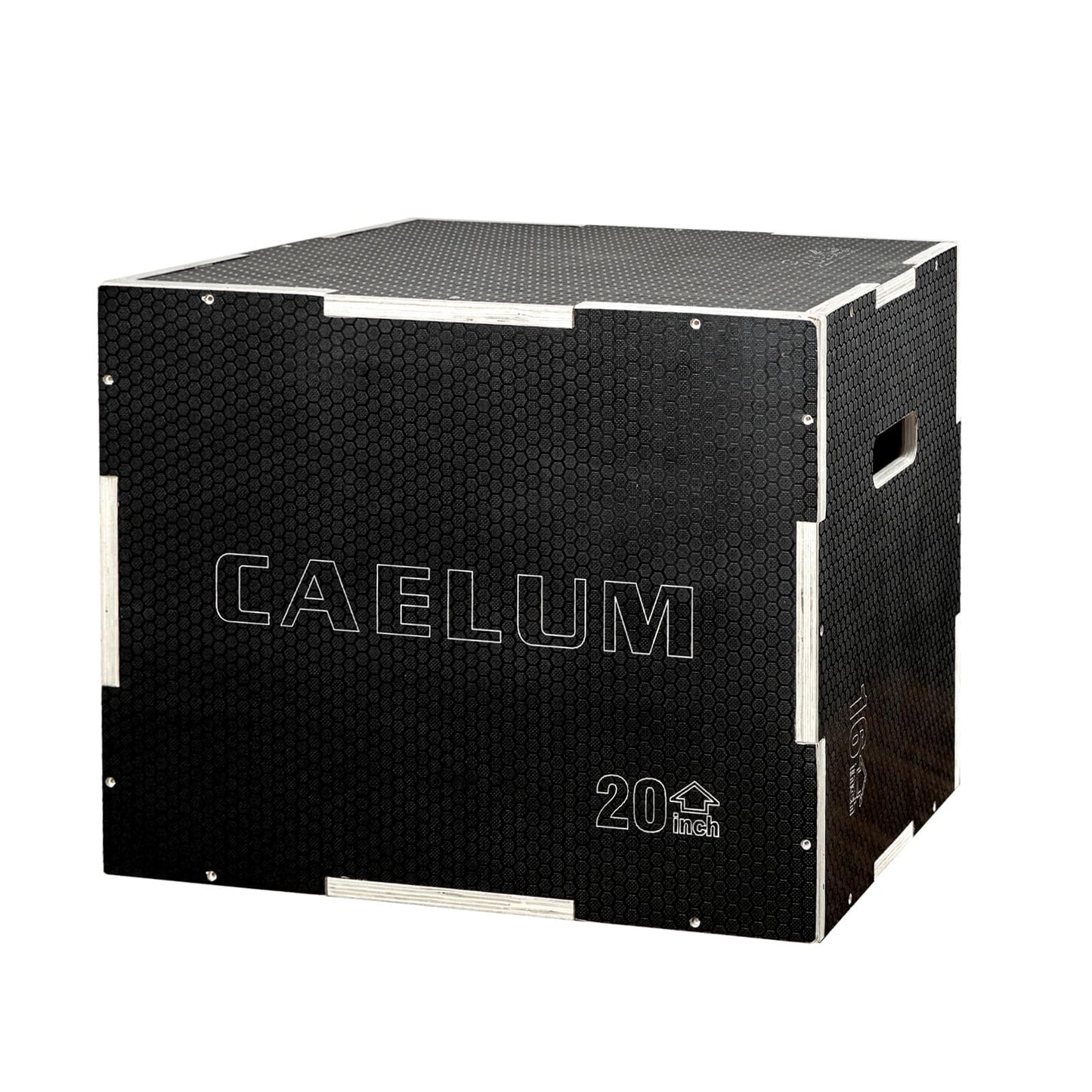 CAELUM 3-in-1 Wooden Plyo Box – 400lbs Heavy-Duty Jump Box for Home & Gym, Non-Slip Plyometric Box for Step-Ups, Squats & Strength Training